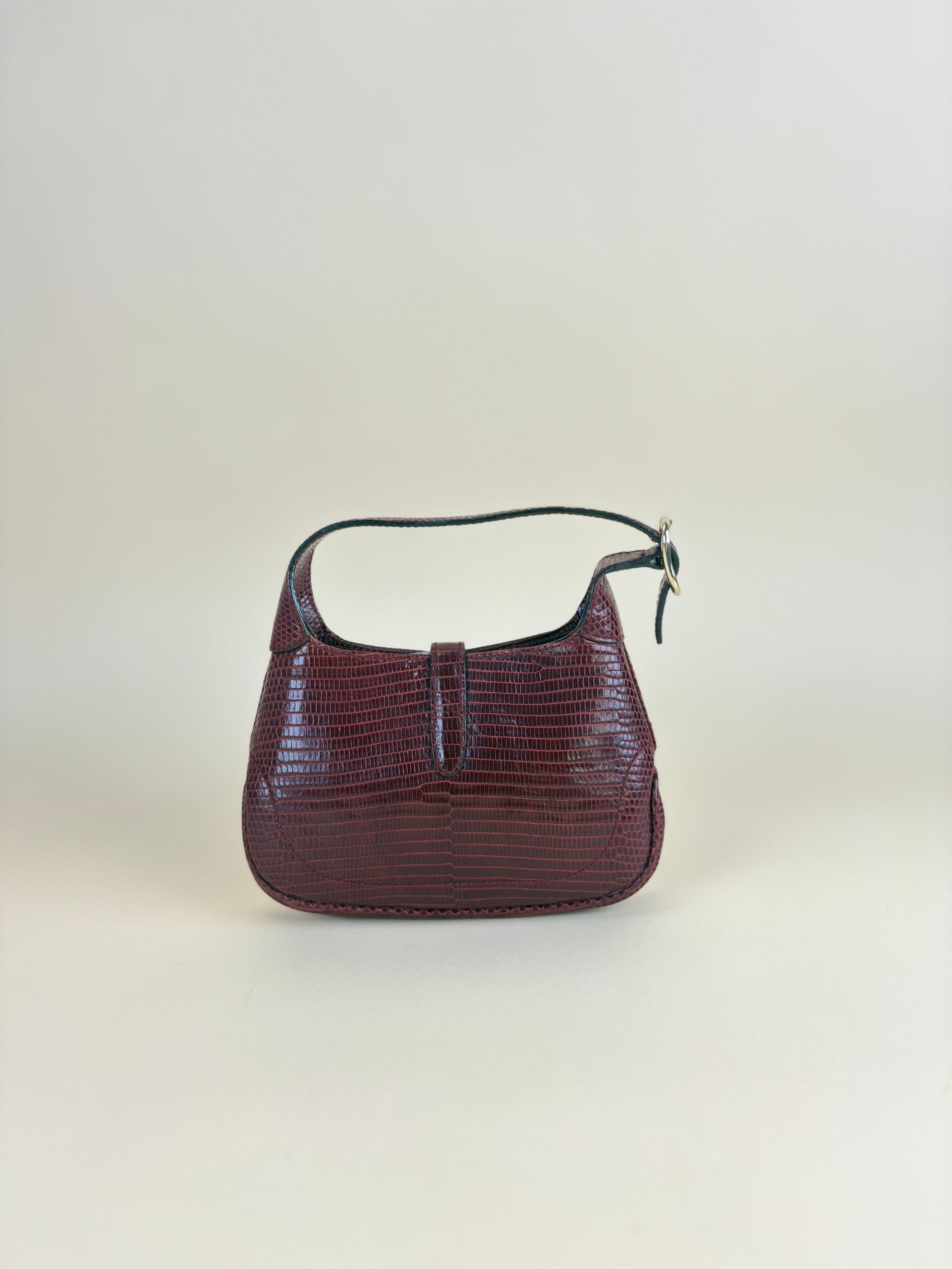 gucci mini burgundy lizard hobo bag