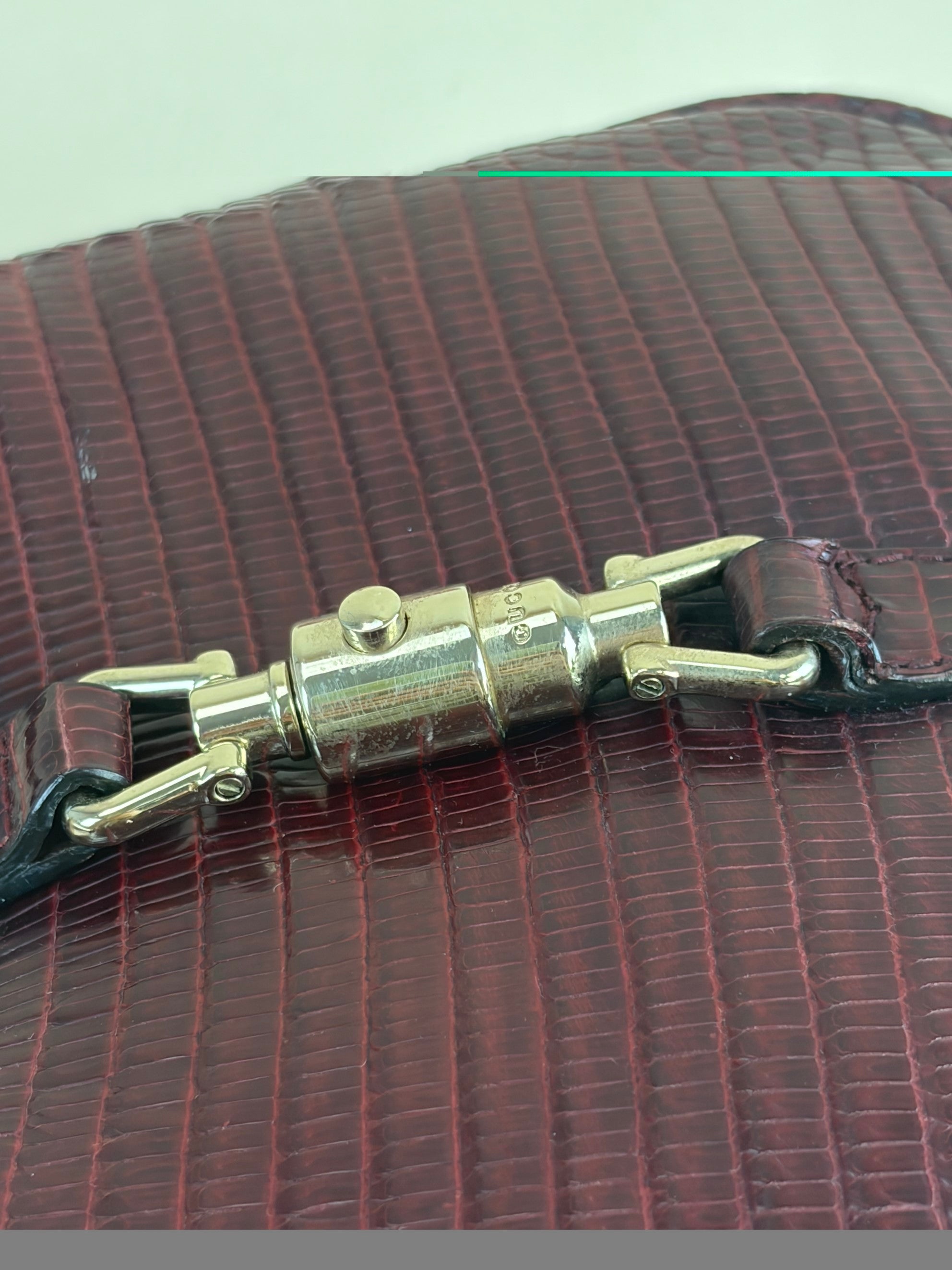 gucci mini burgundy lizard hobo bag