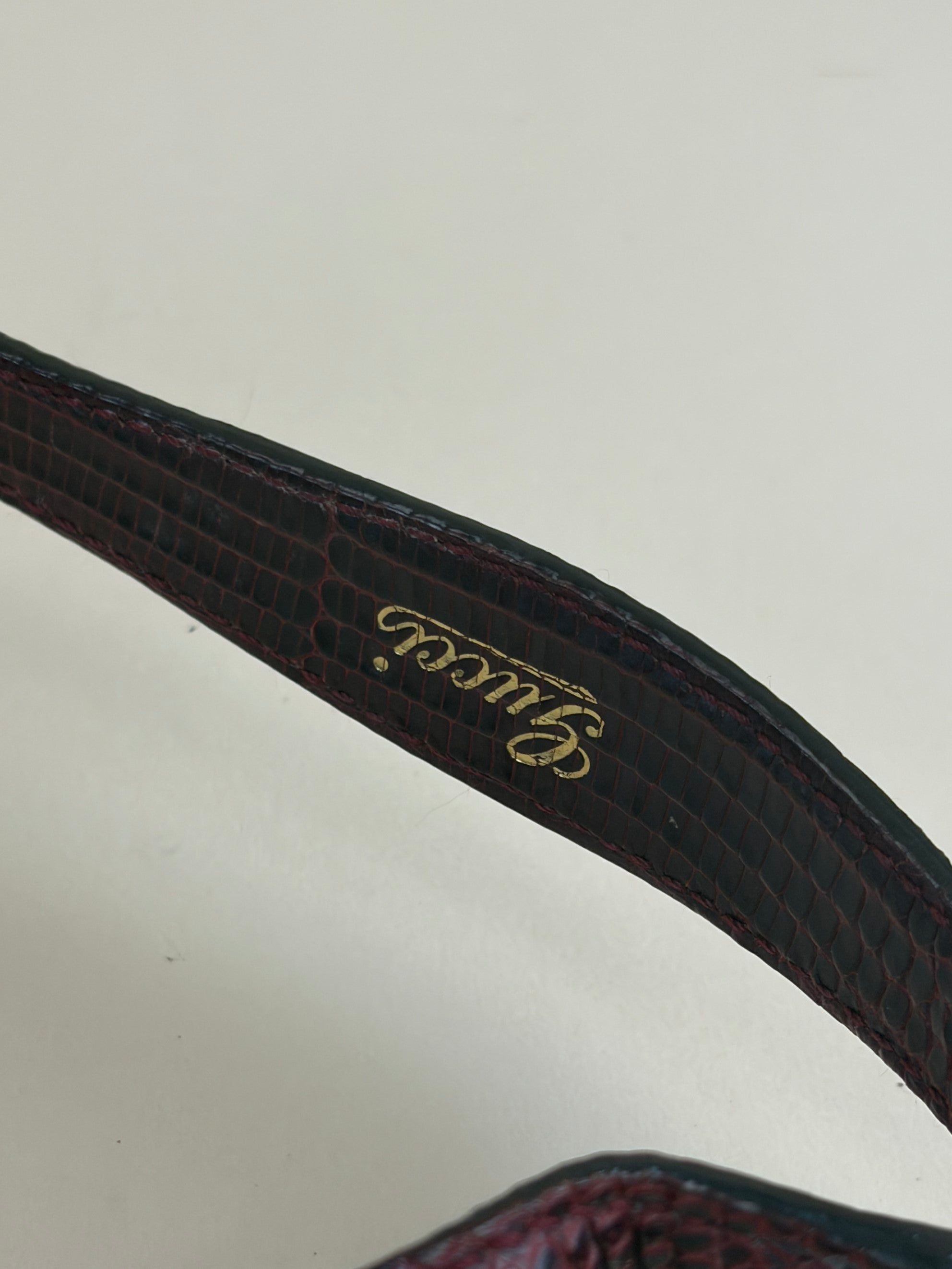 gucci mini burgundy lizard hobo bag