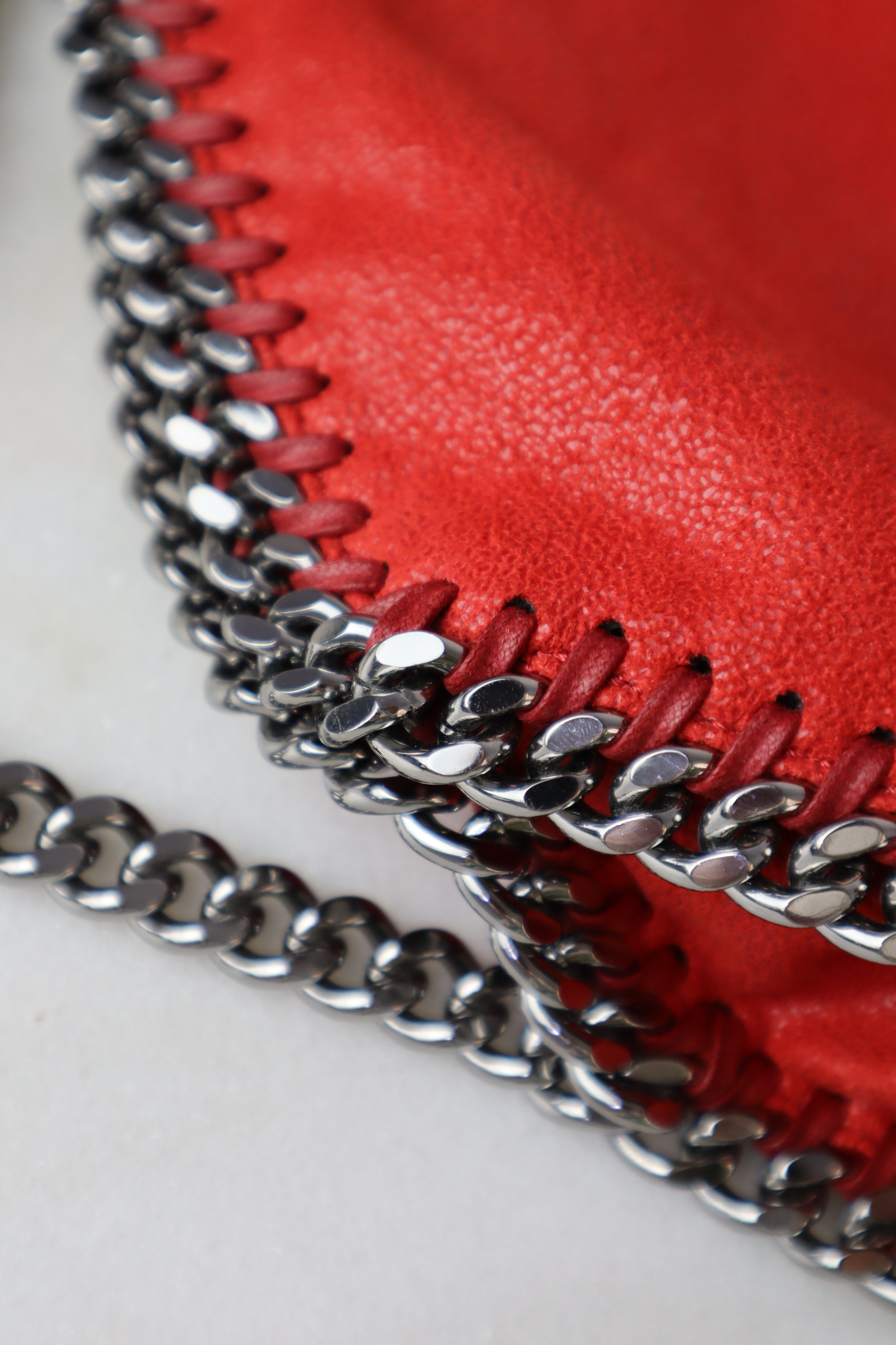Stella Mccartney Red Fold Over Falabella Bag