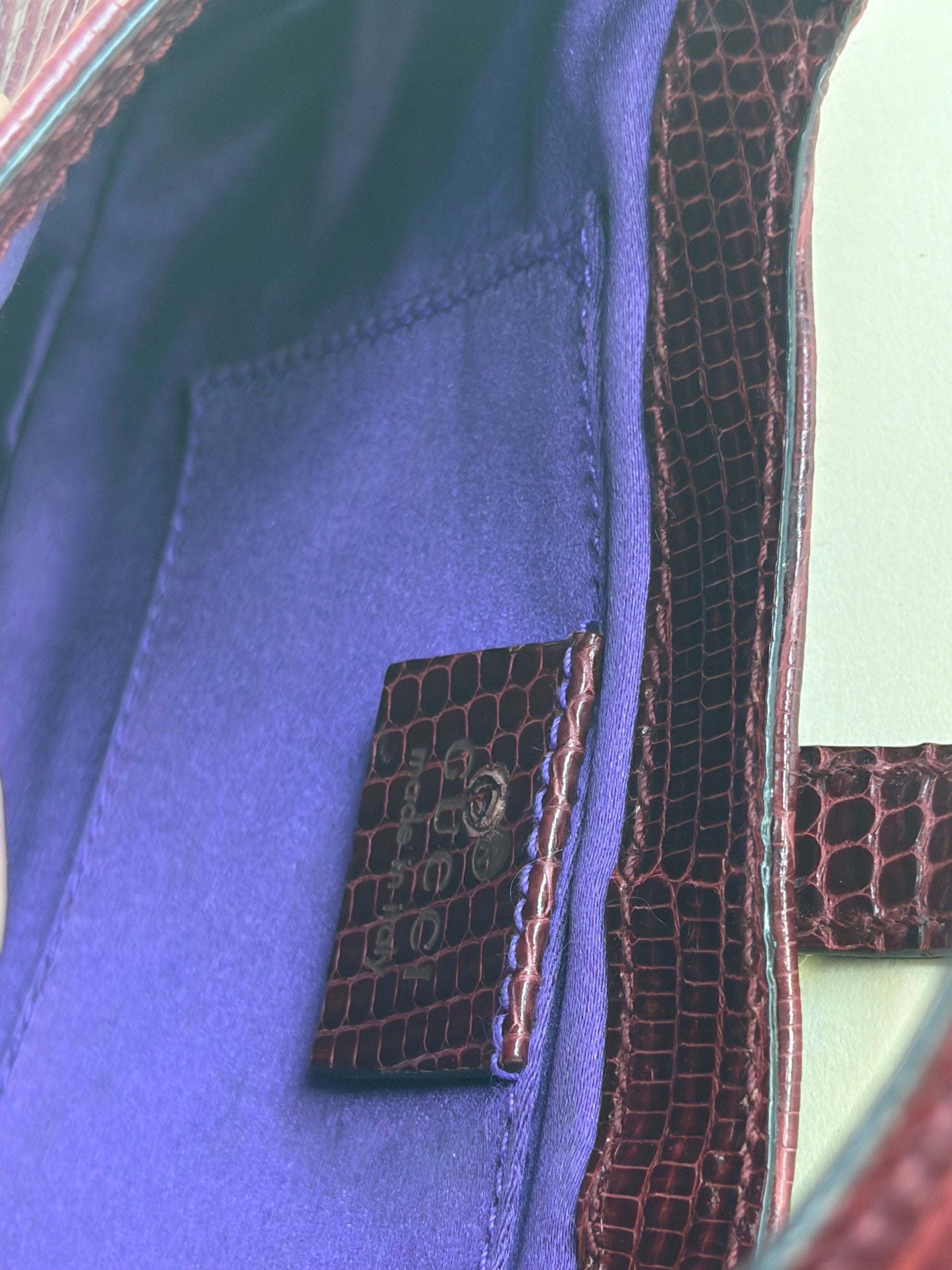 gucci mini burgundy lizard hobo bag