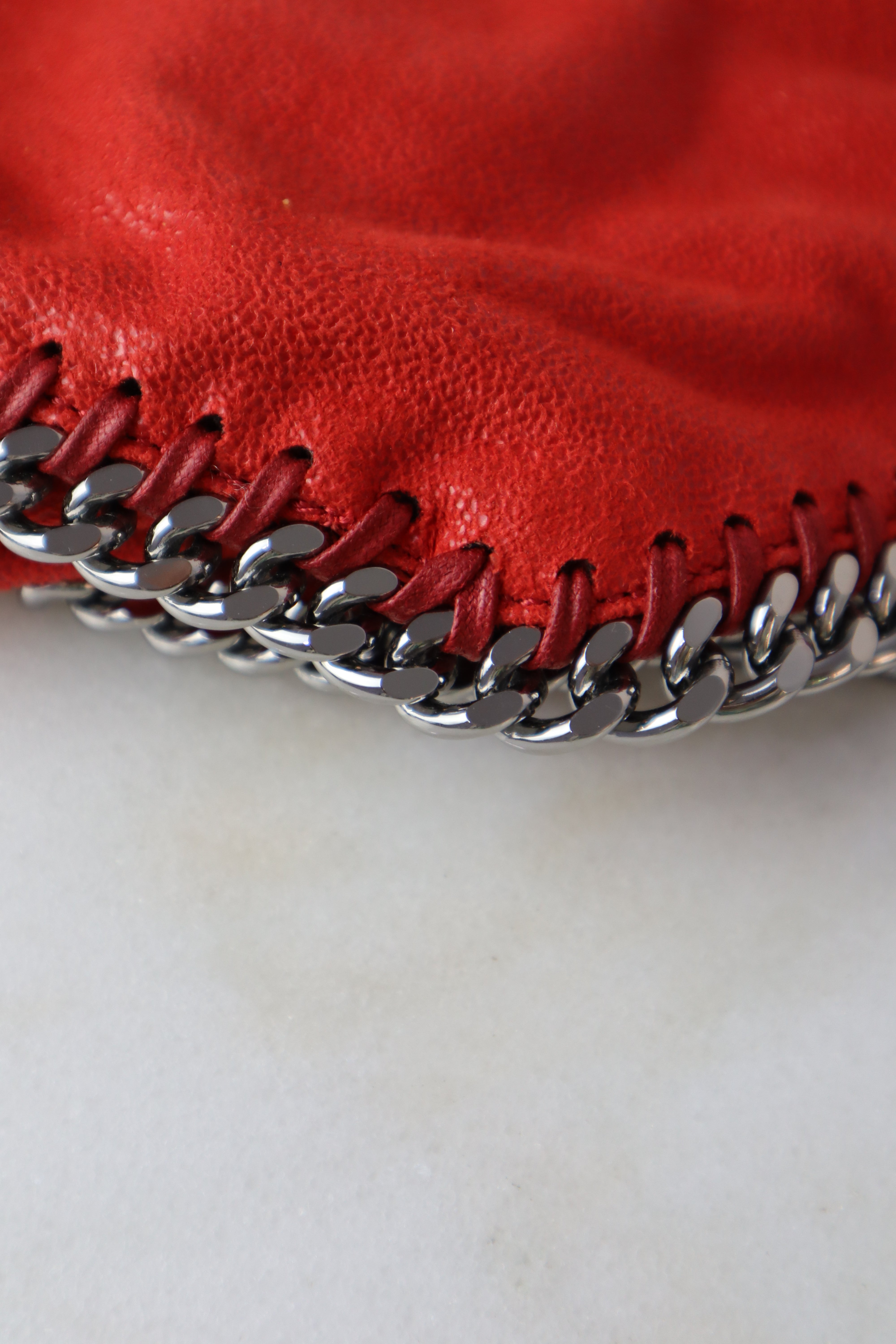 Stella Mccartney Red Fold Over Falabella Bag