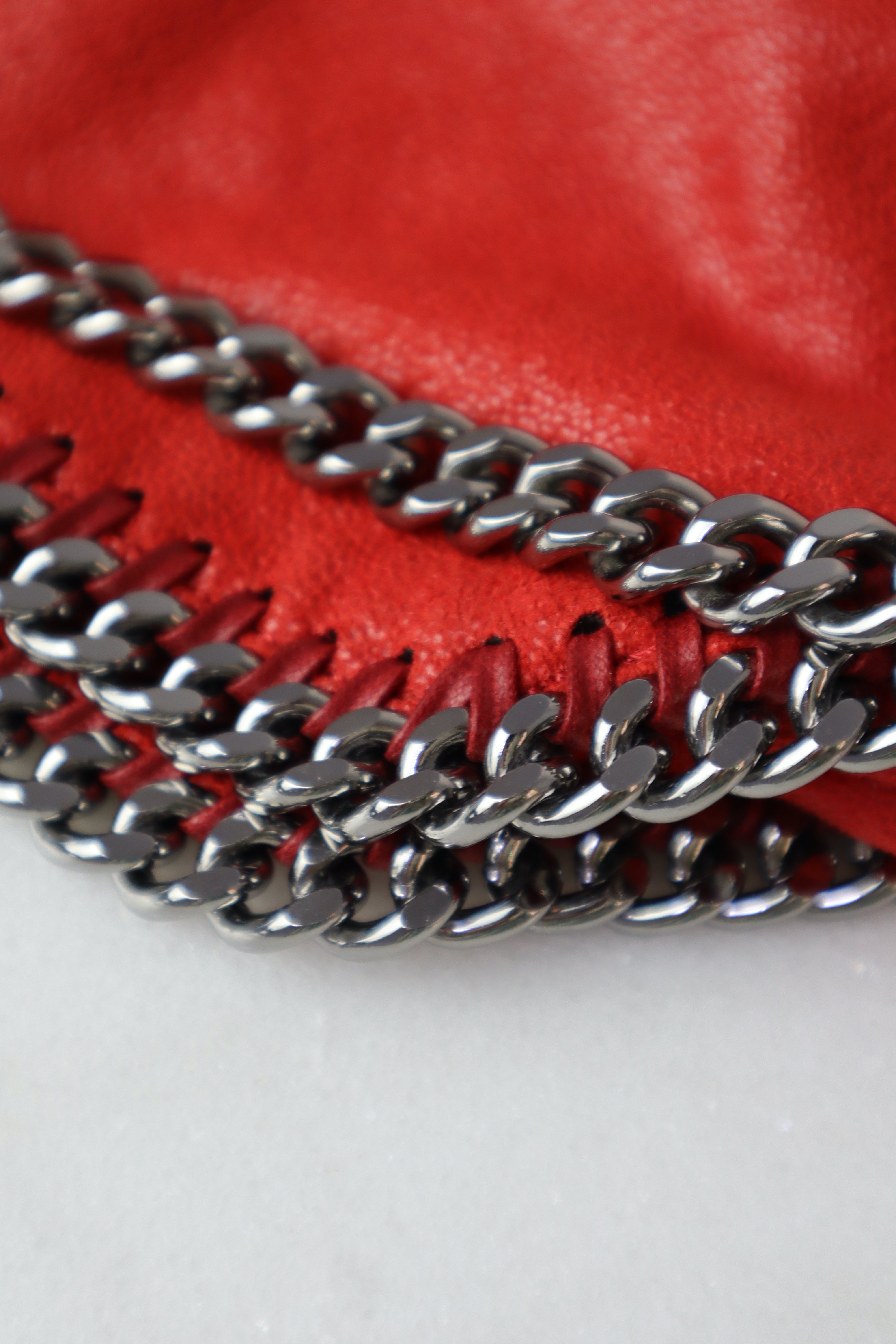 Stella Mccartney Red Fold Over Falabella Bag