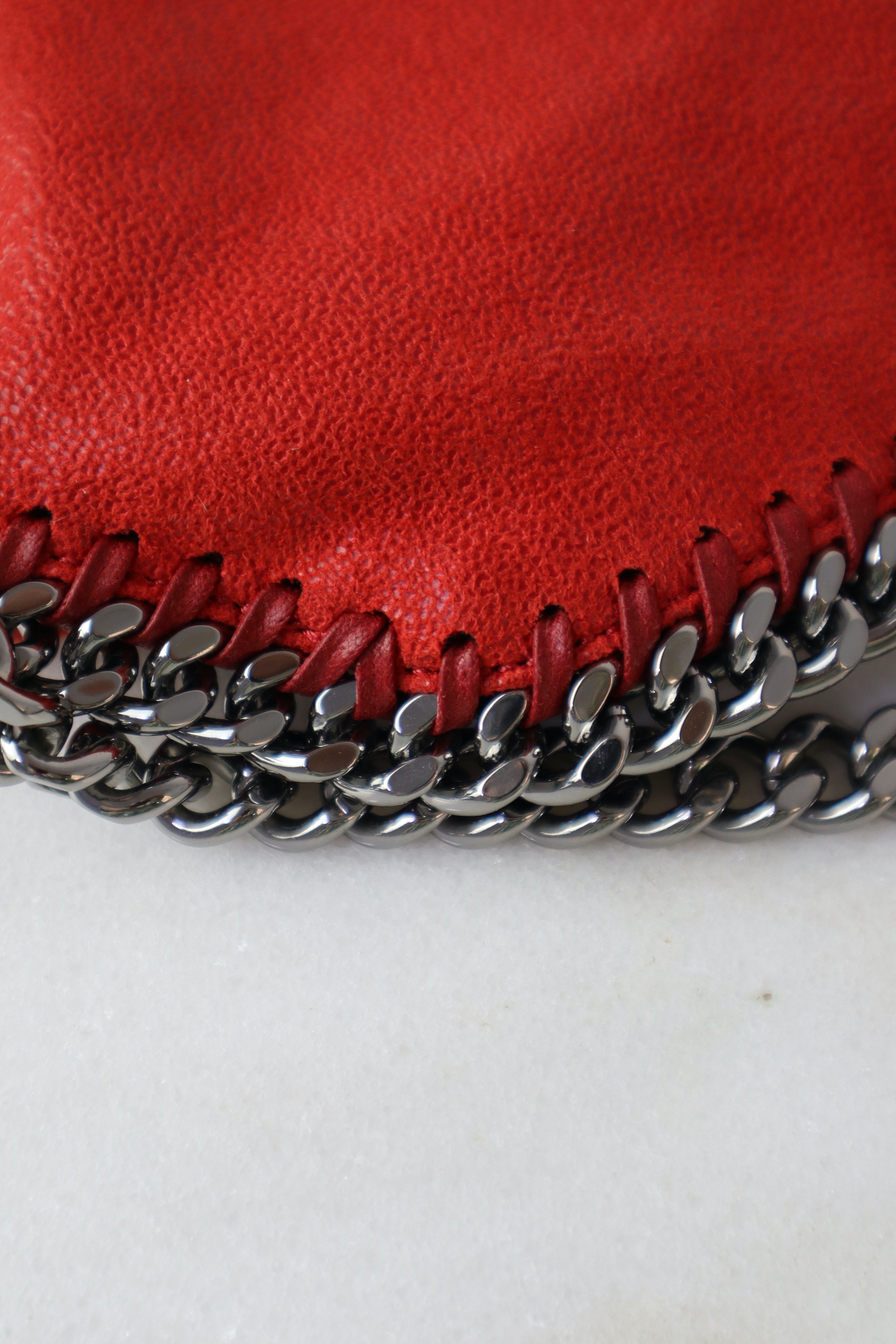 Stella Mccartney Red Fold Over Falabella Bag