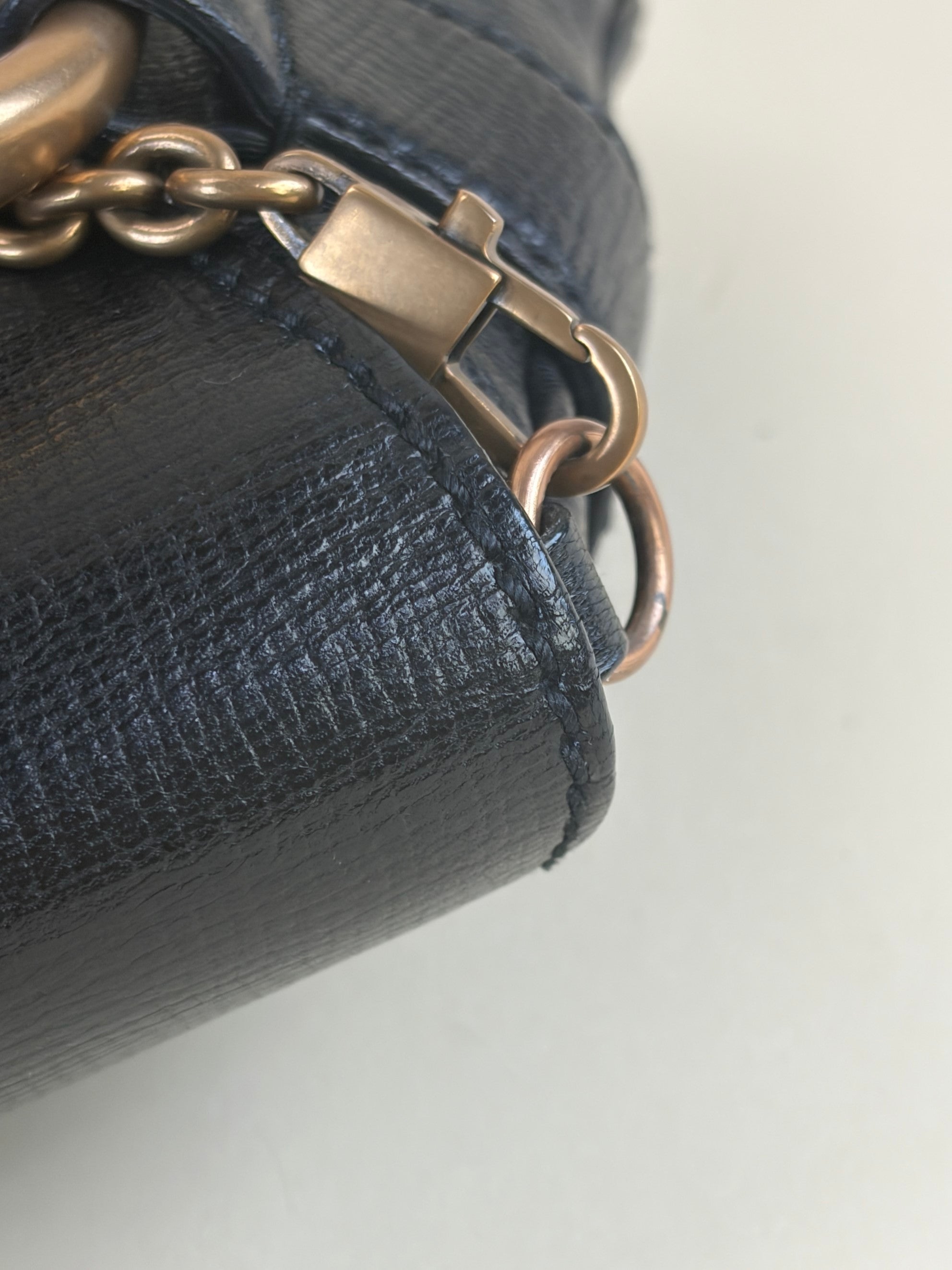 Gucci horse bit vintage black clutch bag