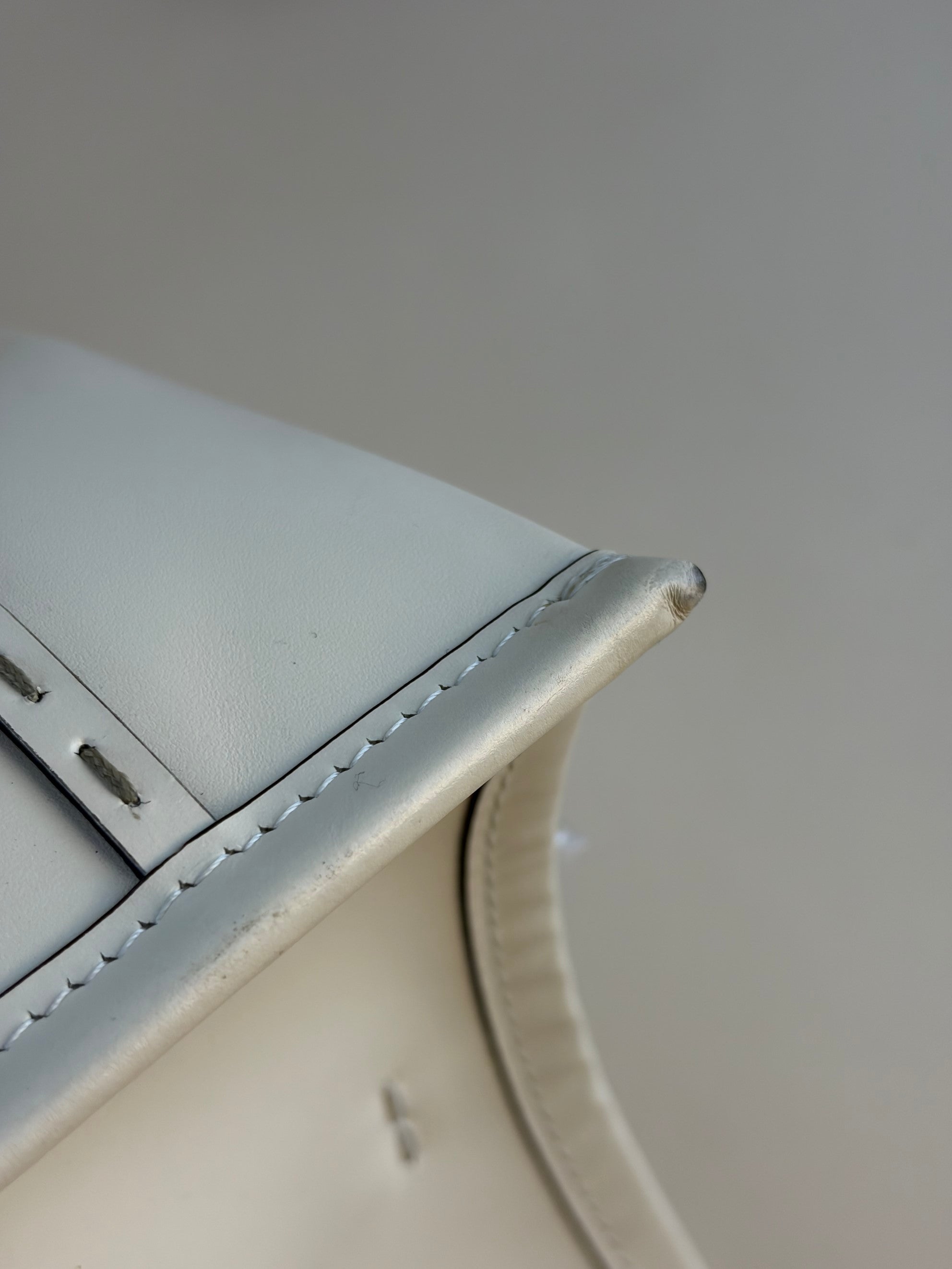 Fendi sunshine off white calfskin medium tote bag