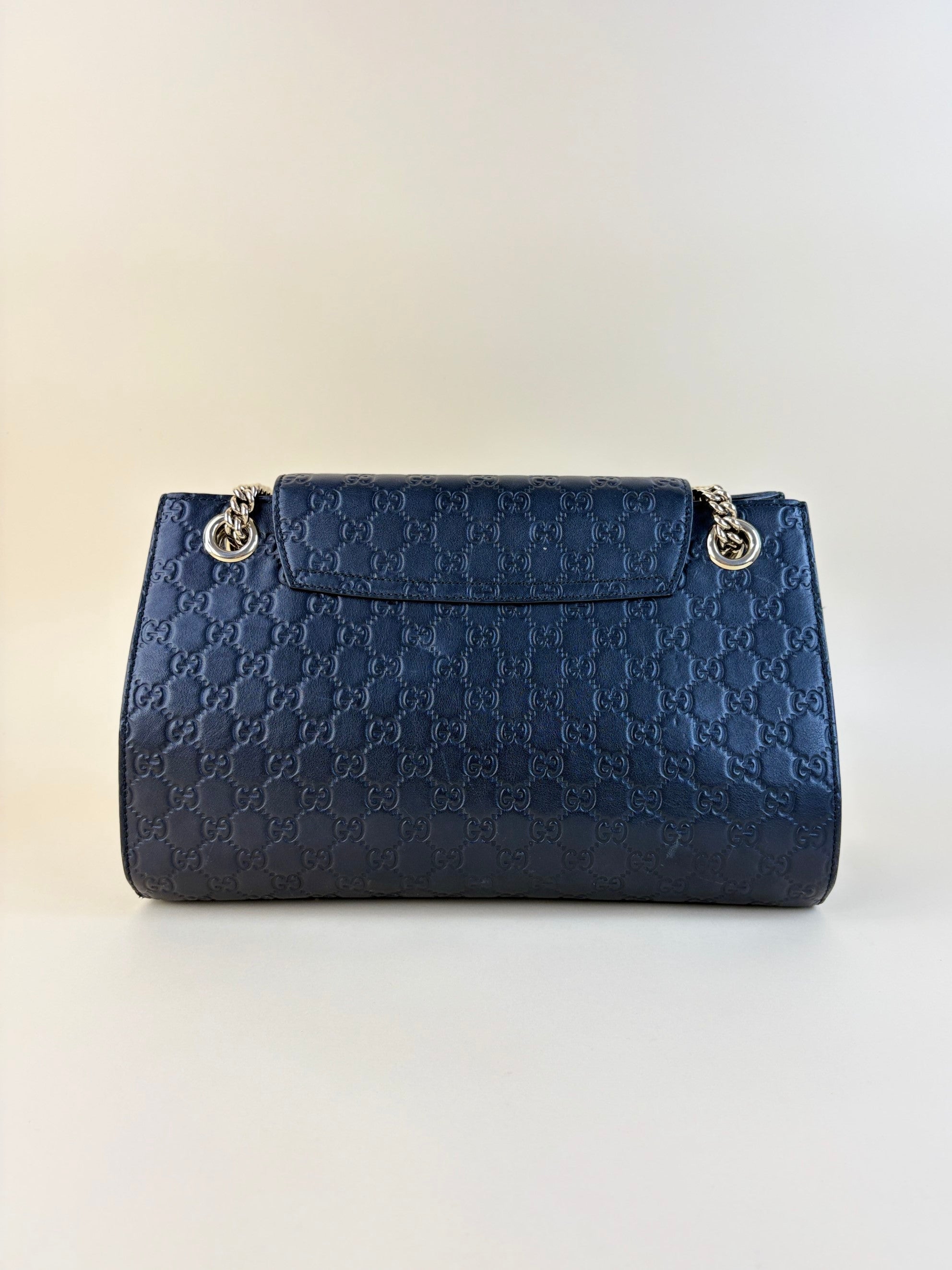 Gucci Black Guccissima Large Emily Chain Shoulder Bag