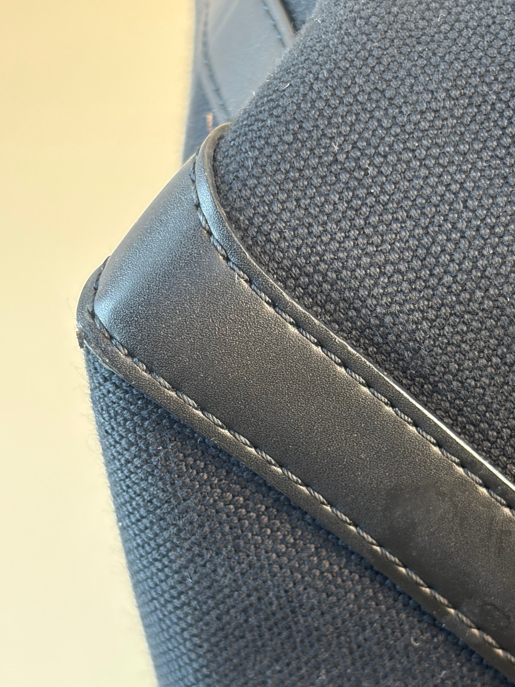 Valentino black canvas calfskin VL TN logo print small rock studs tote bag