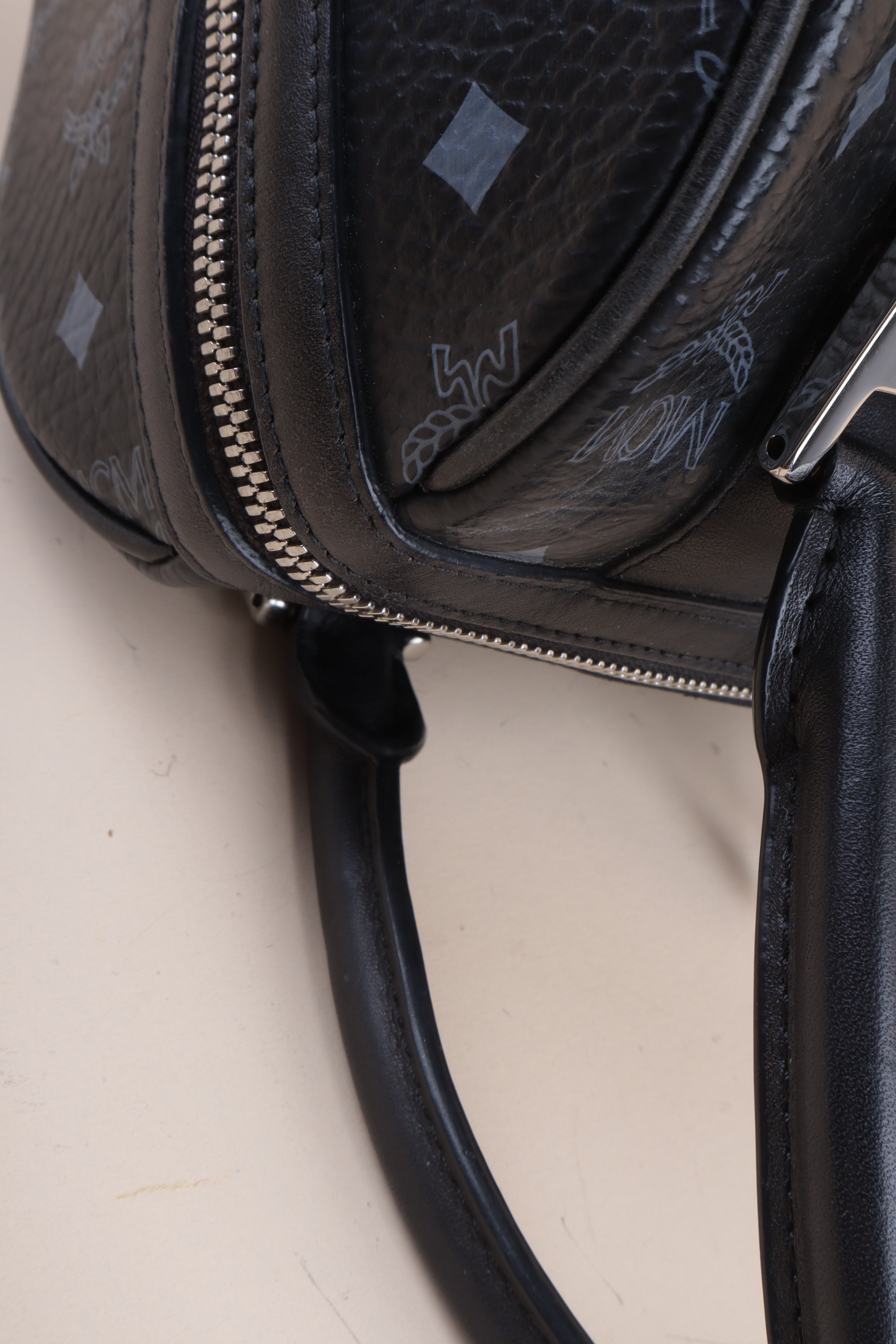 MCM Black Small Front Pocket Boston Tote Bag