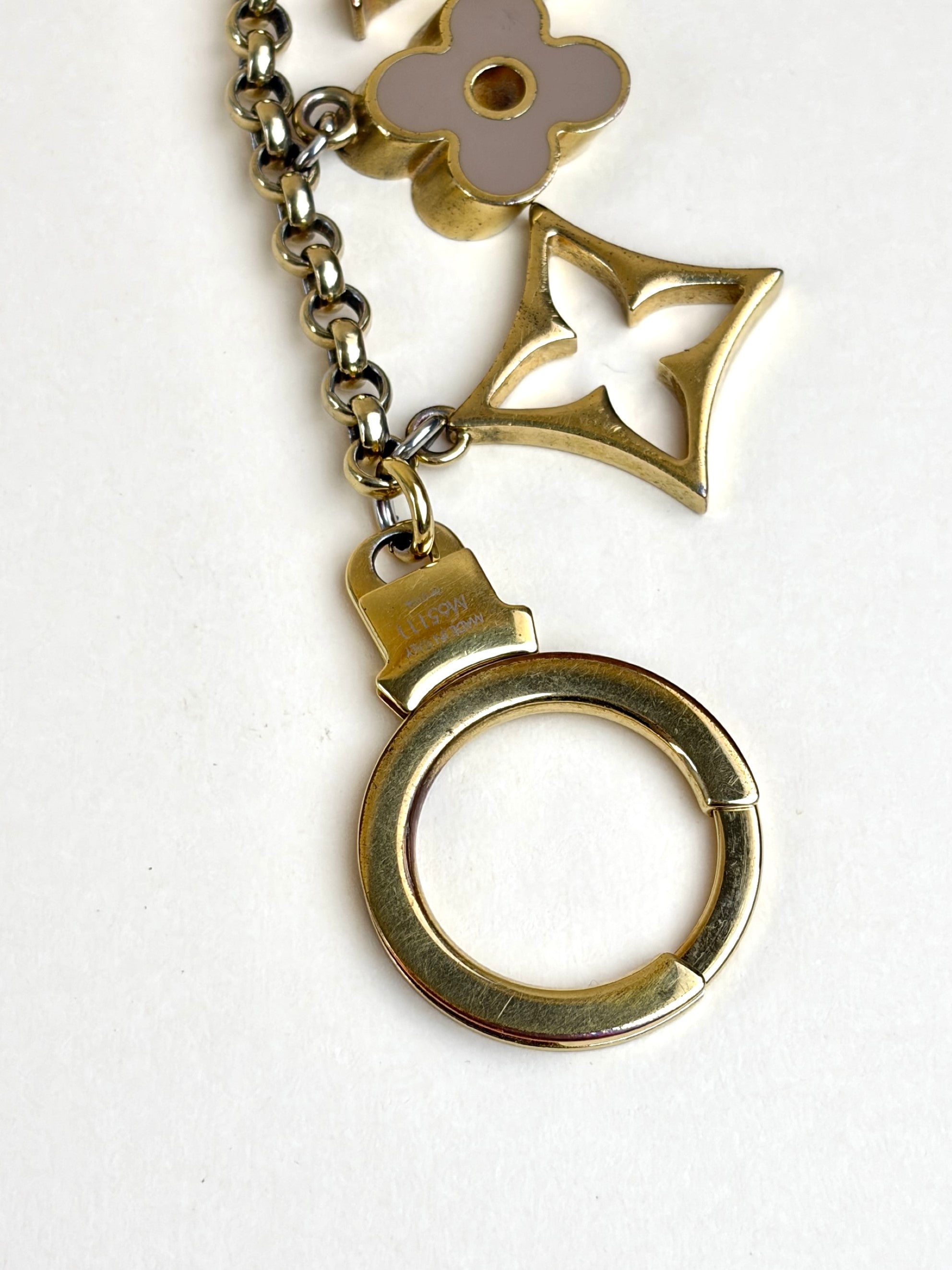 Louis Vuitton Gold Fleur De Monogram Chain Bag Charm