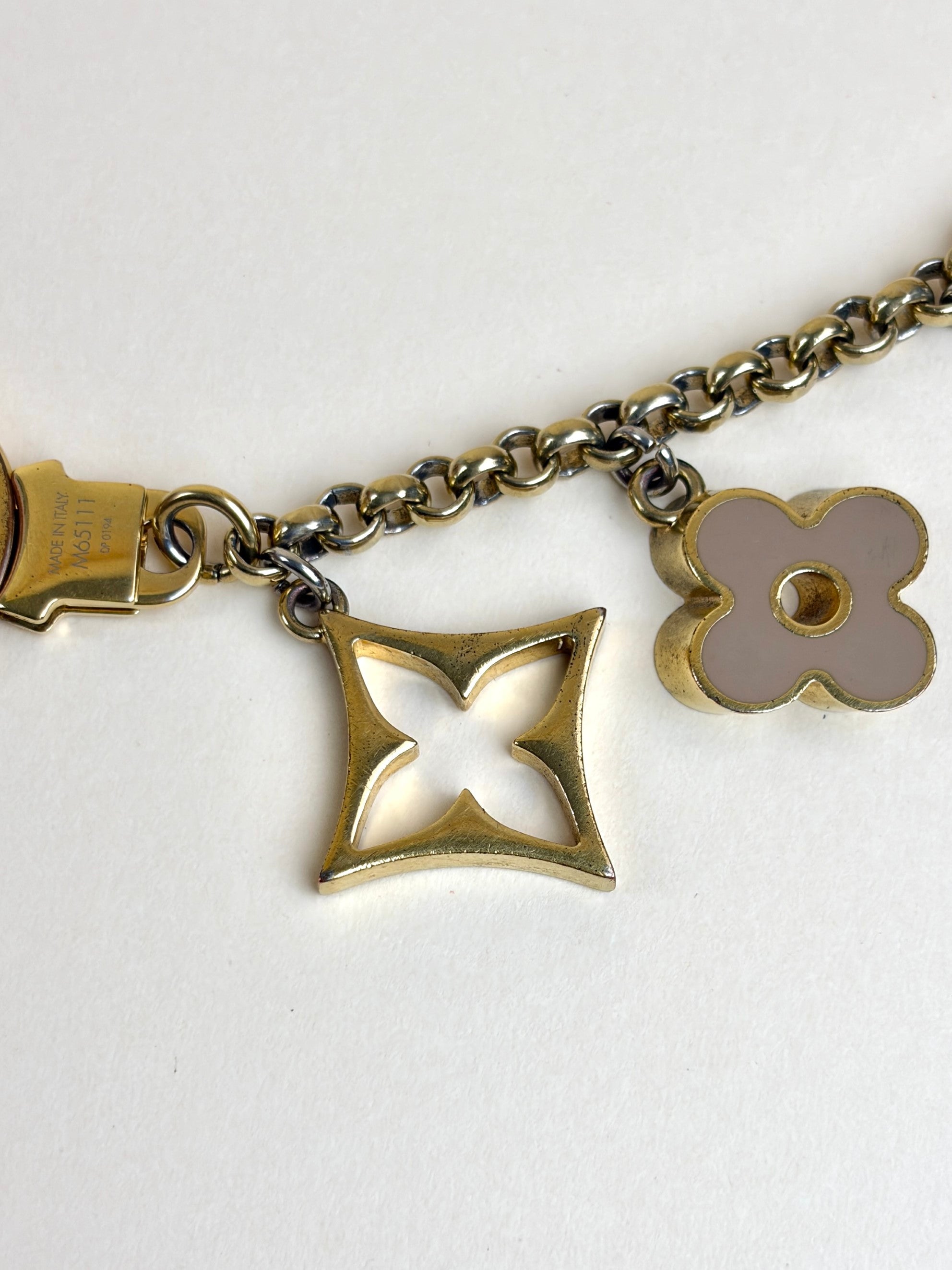 Louis Vuitton Gold Fleur De Monogram Chain Bag Charm