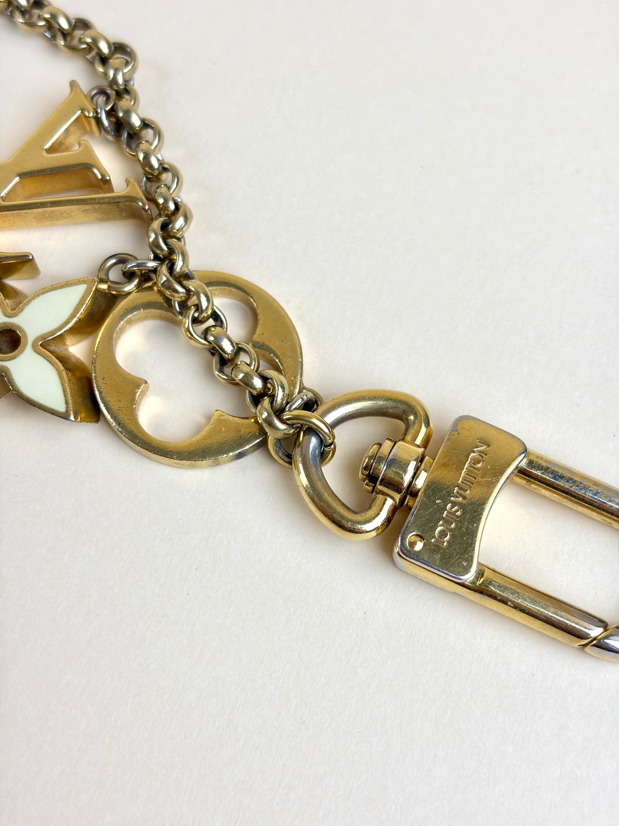 Louis Vuitton Gold Fleur De Monogram Chain Bag Charm