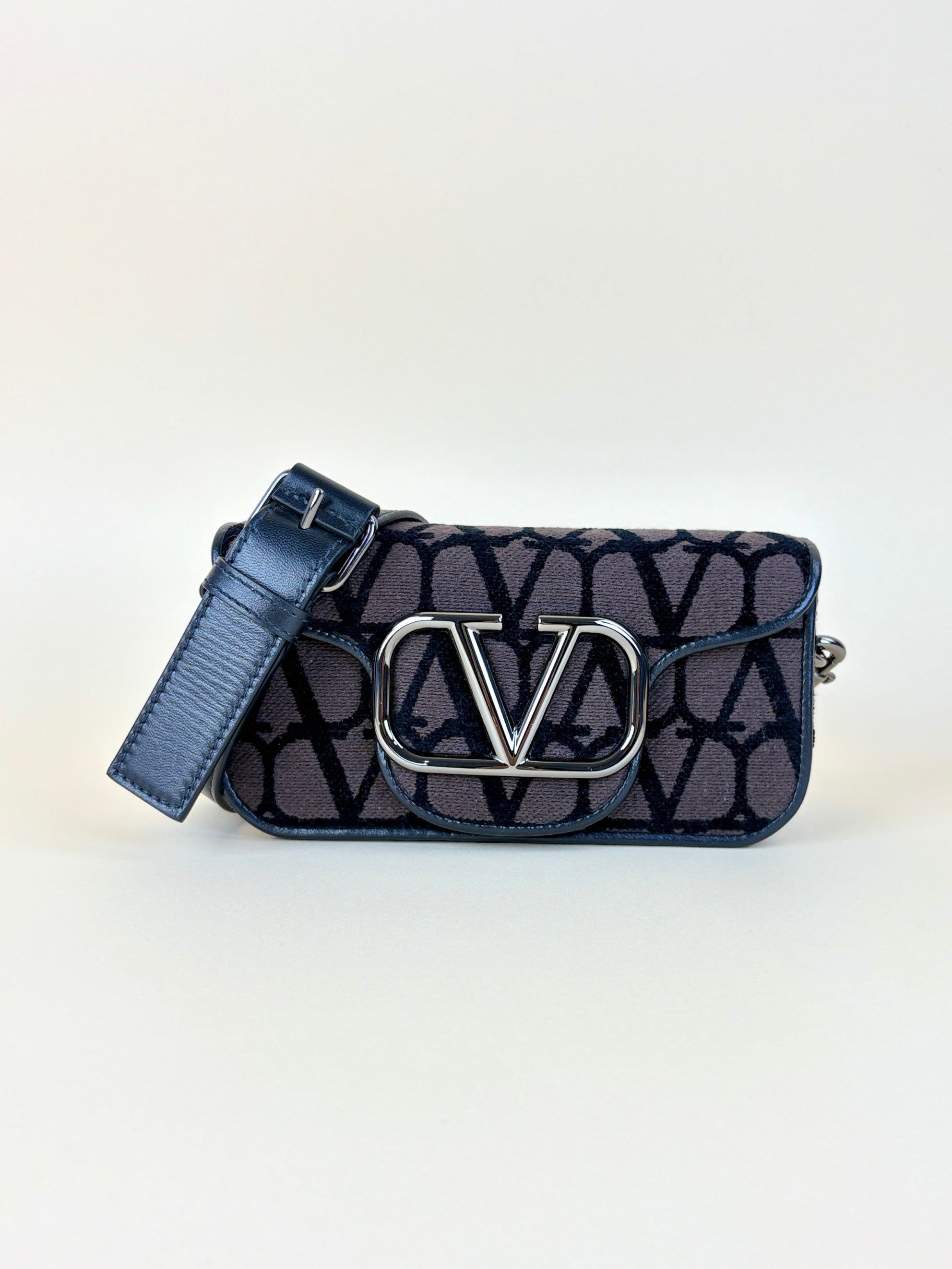 Valentino gravani vlogo Toile Iconographer black/brown canvas and leather