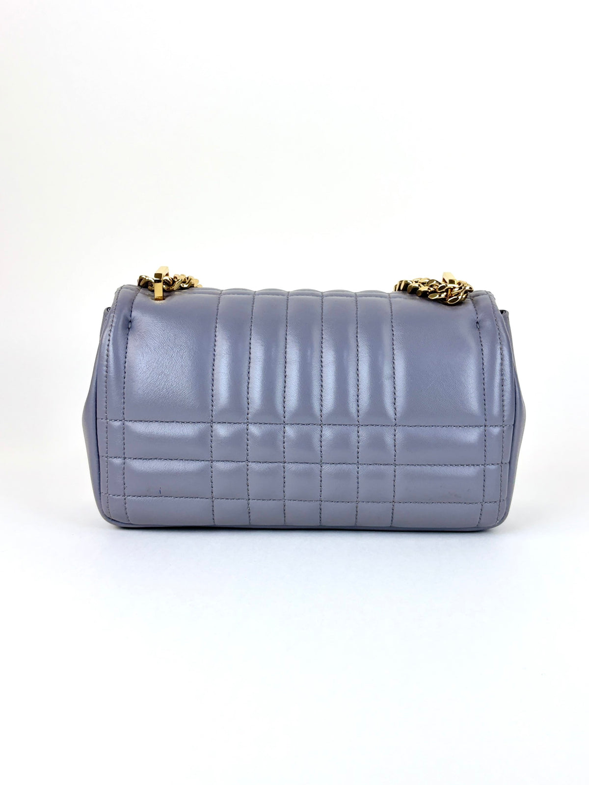 Burberry grey quilted leather Lola small shoulder chain bag