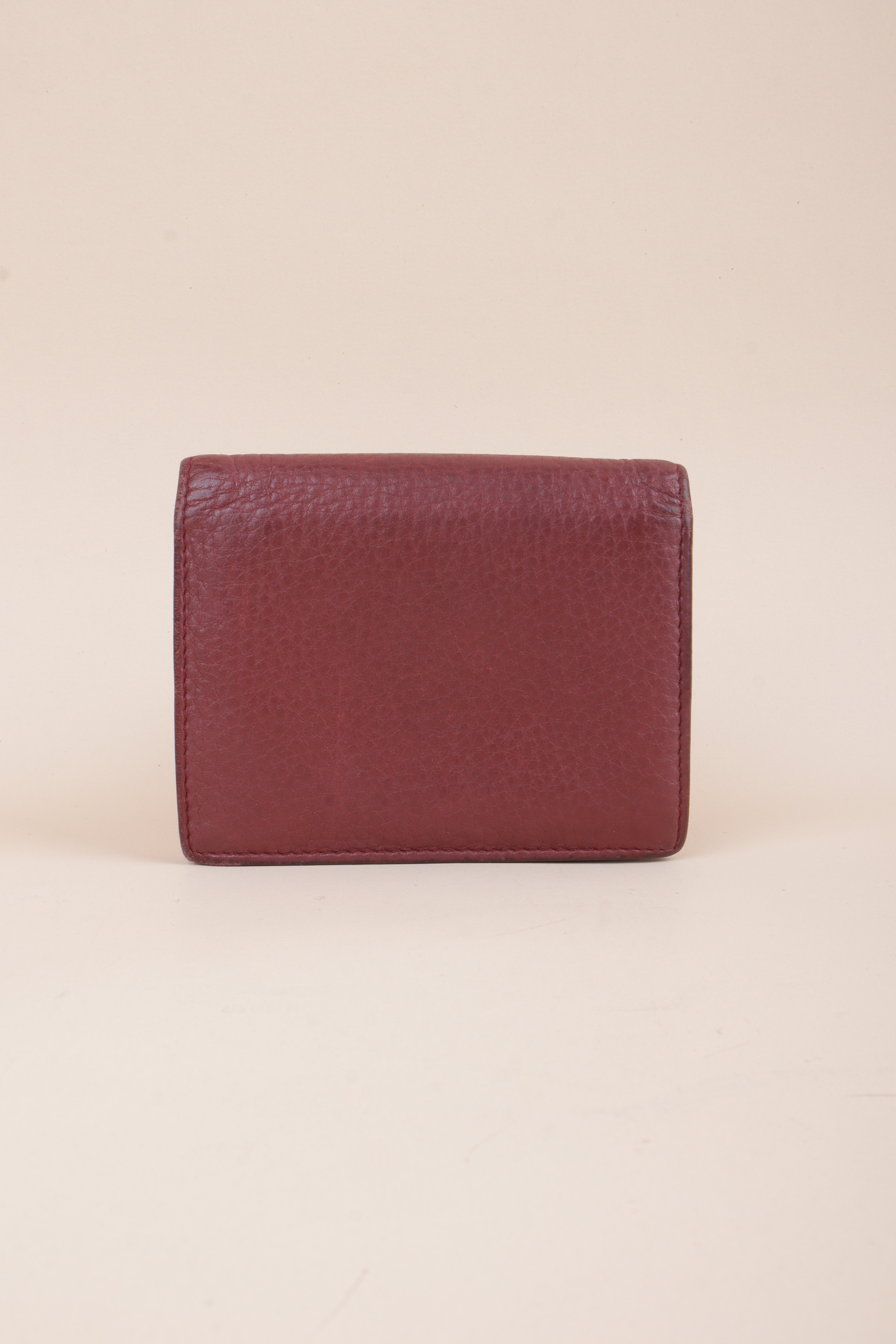 Prada Burgundy Bifold Small Wallet