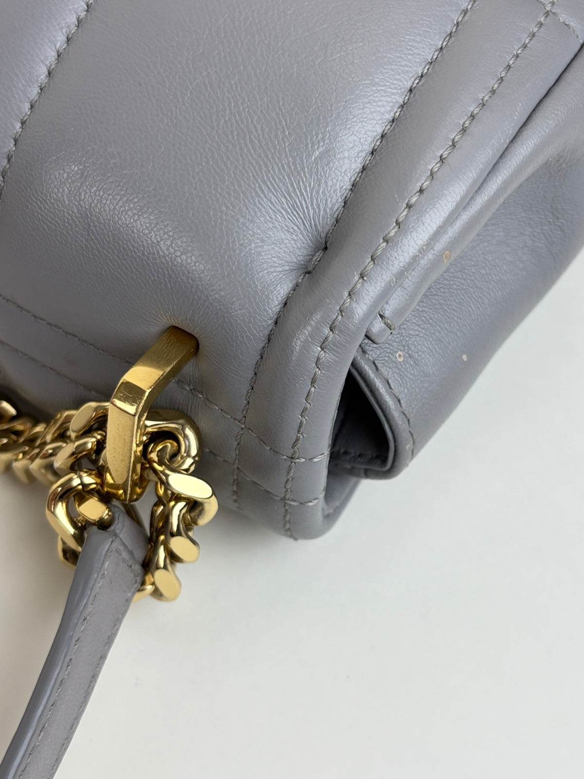 Burberry grey quilted leather Lola small shoulder chain bag