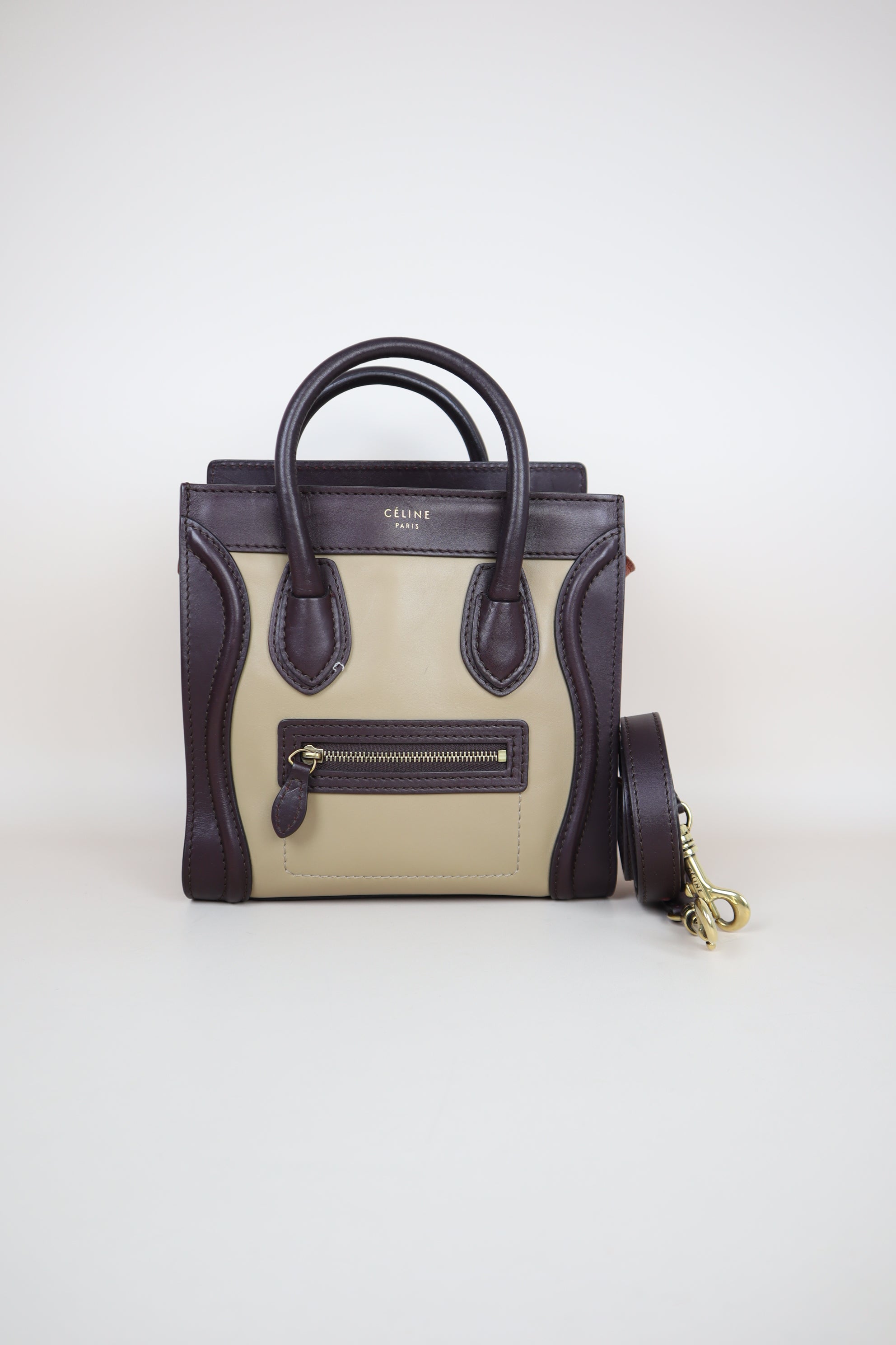 Celine Tricolor Nano Luggage Tote Bag