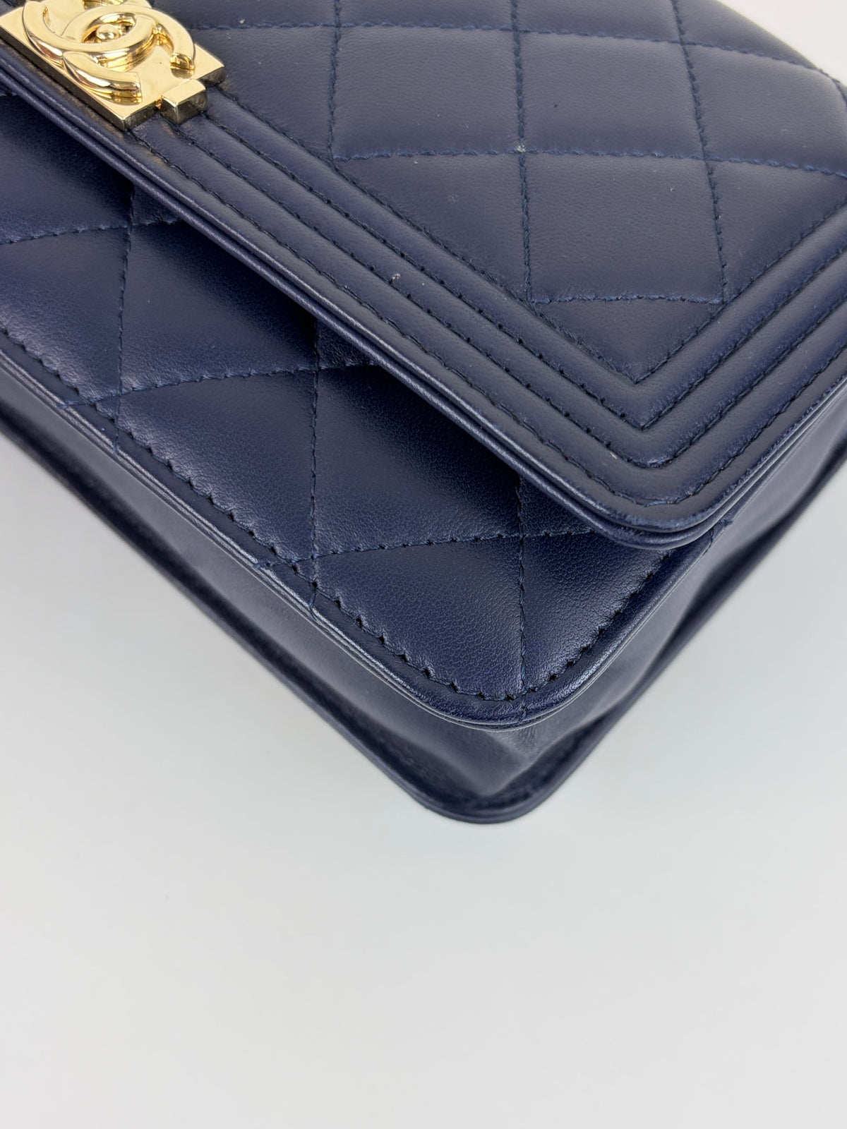 Chanel nave lambskin quillted boy