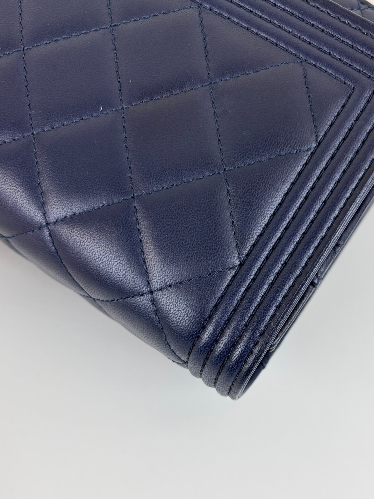 Chanel nave lambskin quillted boy