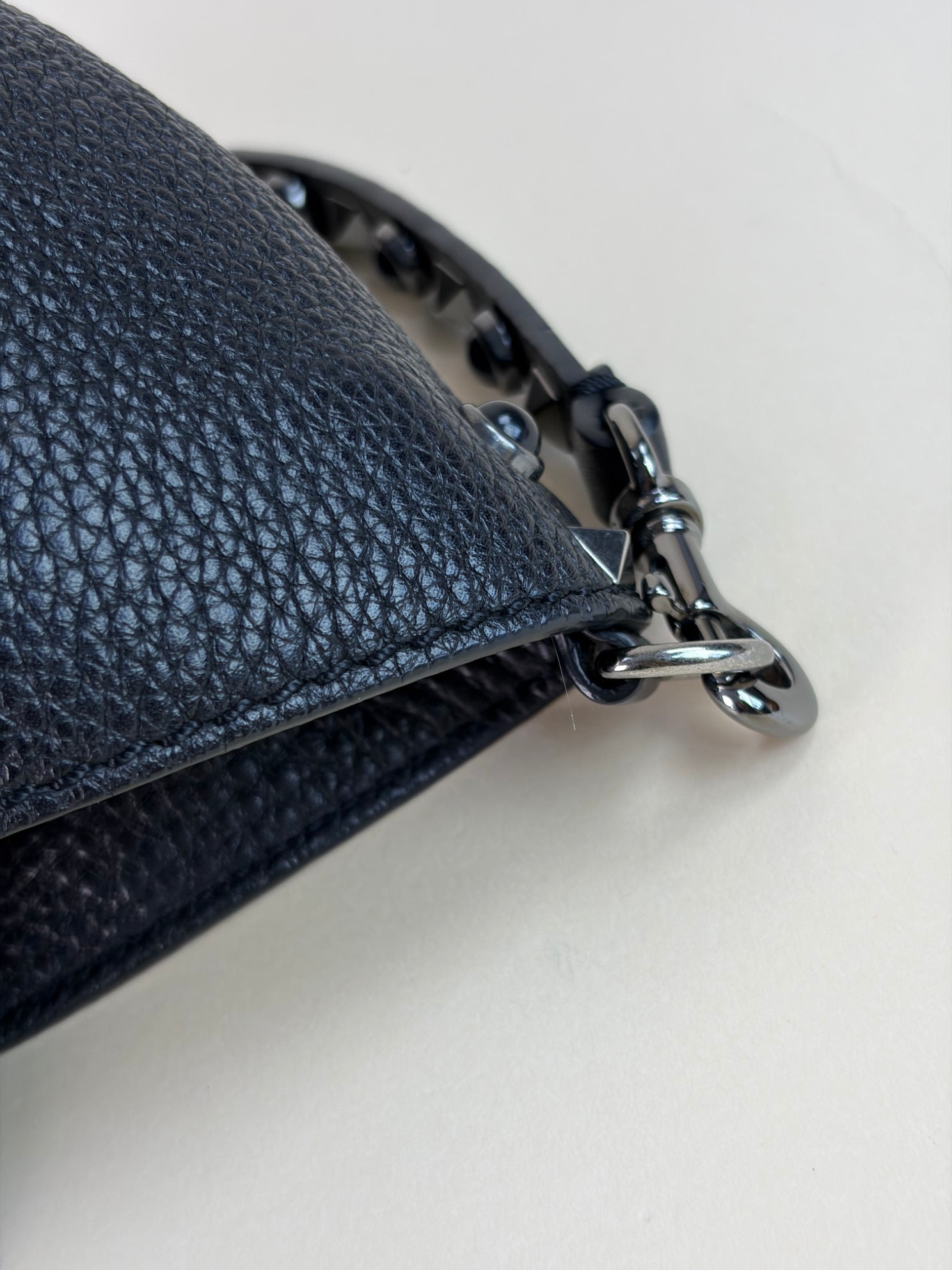 Valentino Black Onyx Medium Rockstud Rolling Tote Bag with Studded Strap