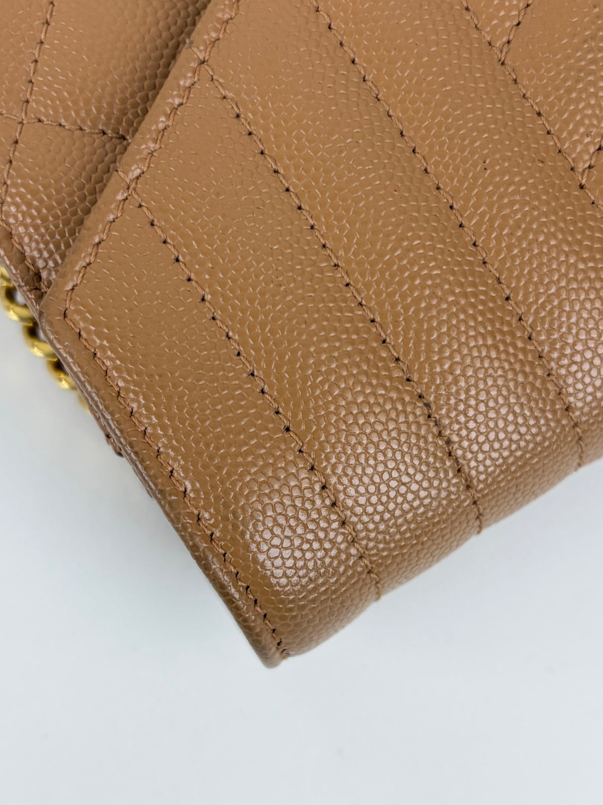 YSL Camel tri-quilted leather