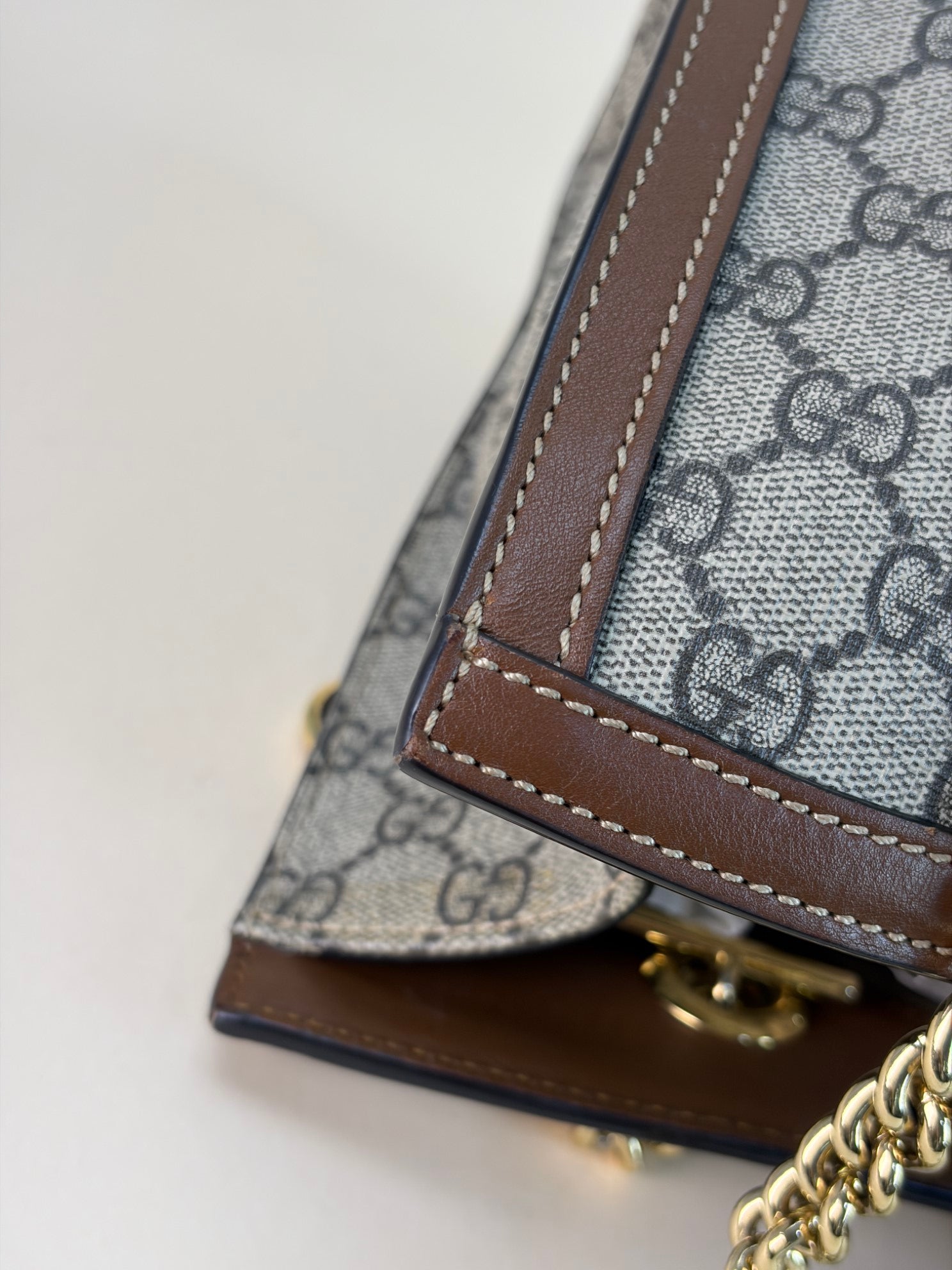 Gucci Brown GG Supreme Monogram Padlock Medium Shoulder Bag