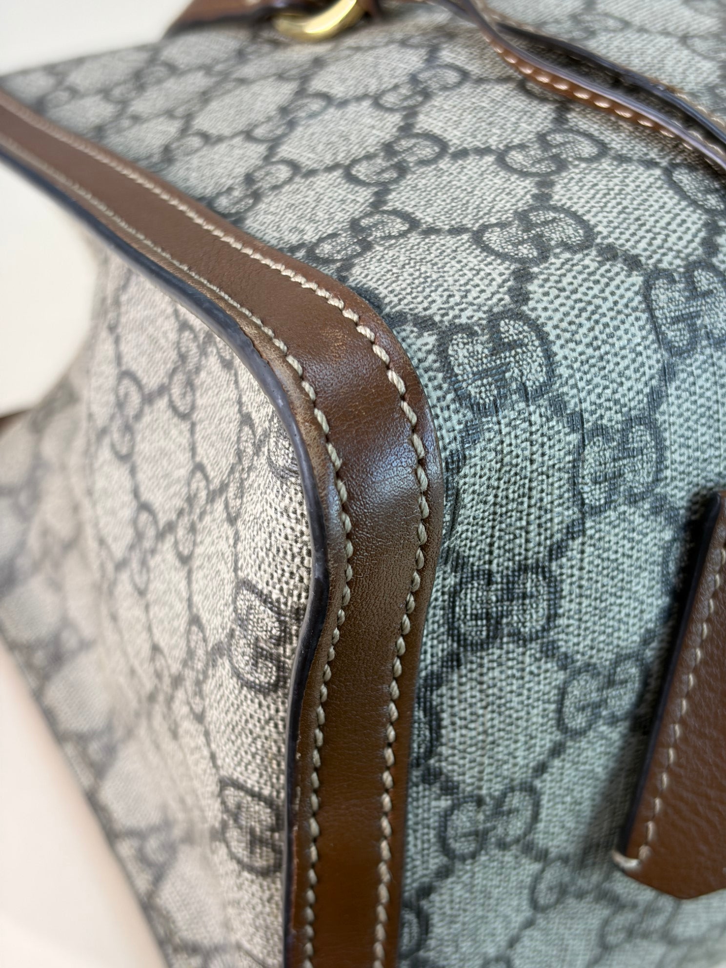 Gucci Brown GG Supreme Monogram Padlock Medium Shoulder Bag