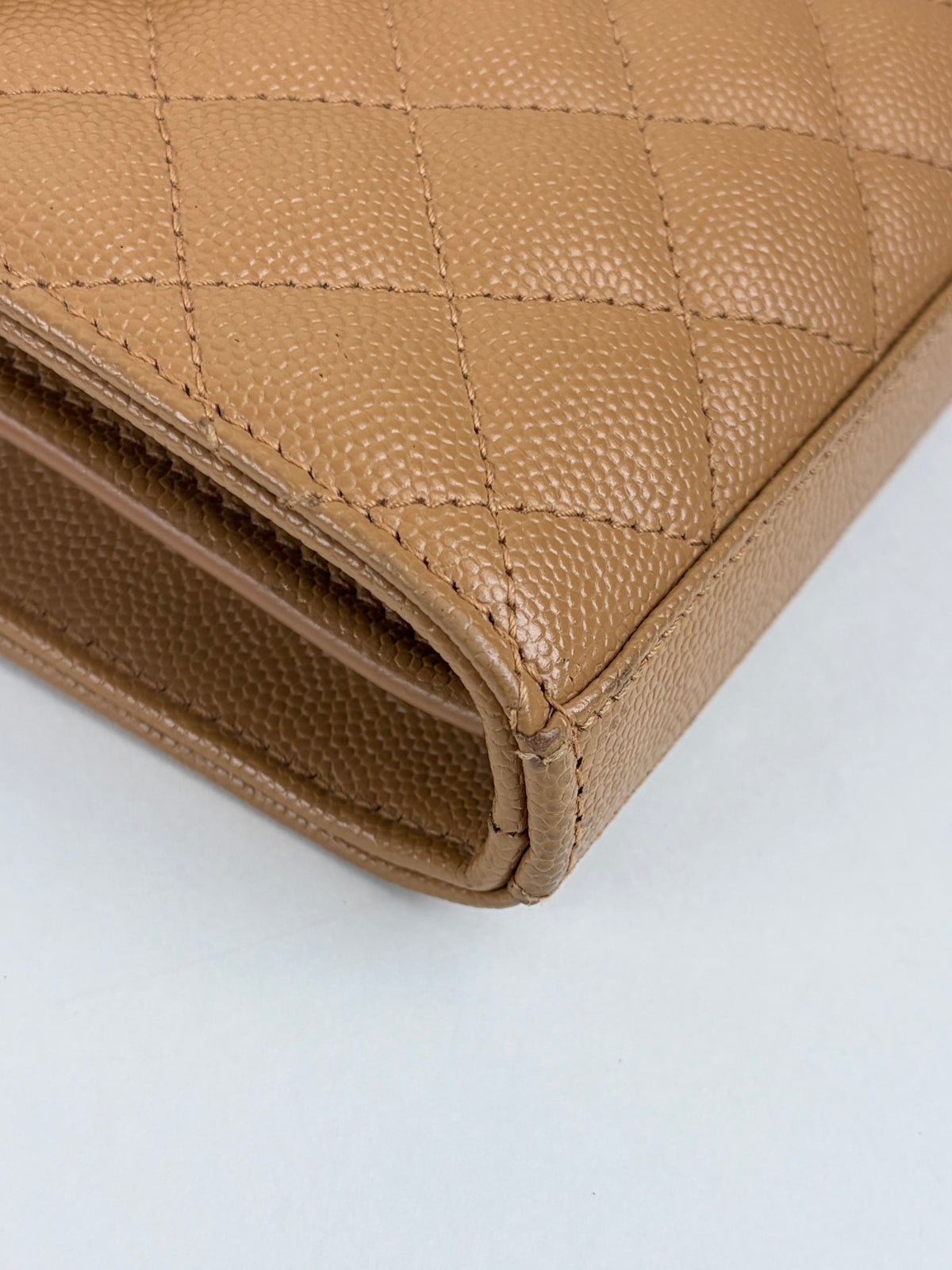 YSL Camel tri-quilted leather