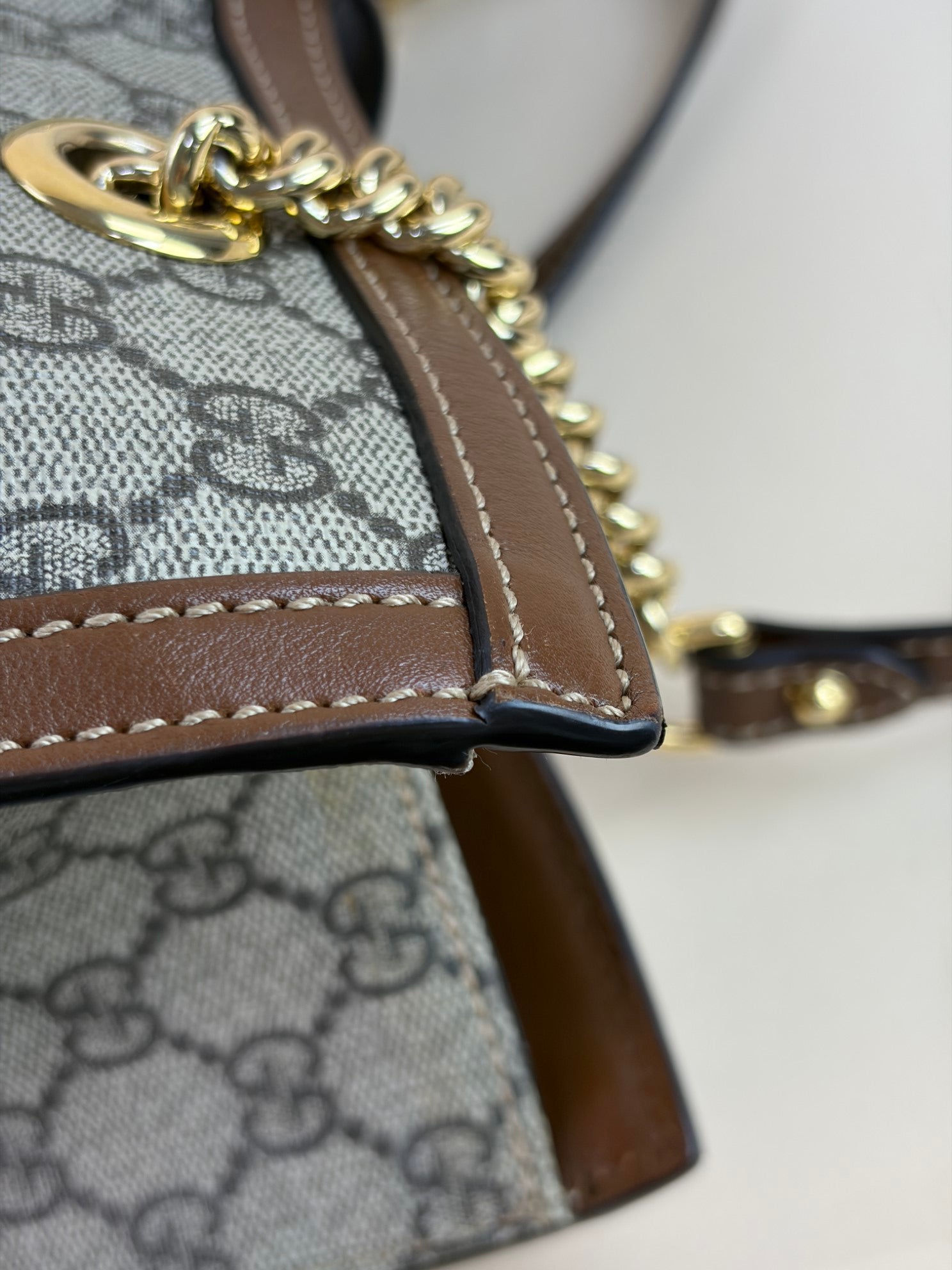 Gucci Brown GG Supreme Monogram Padlock Medium Shoulder Bag