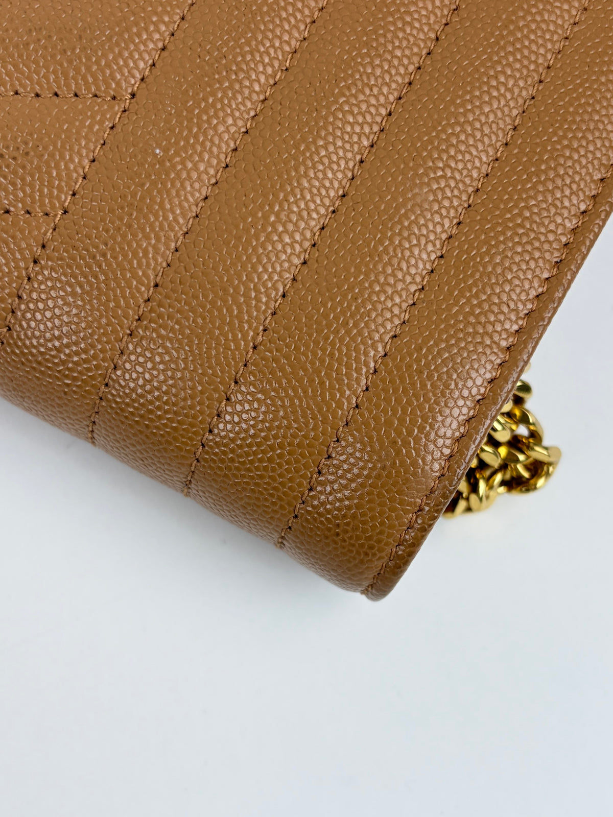YSL Camel tri-quilted leather