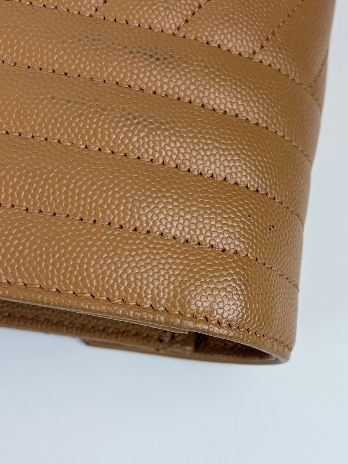 YSL Camel tri-quilted leather