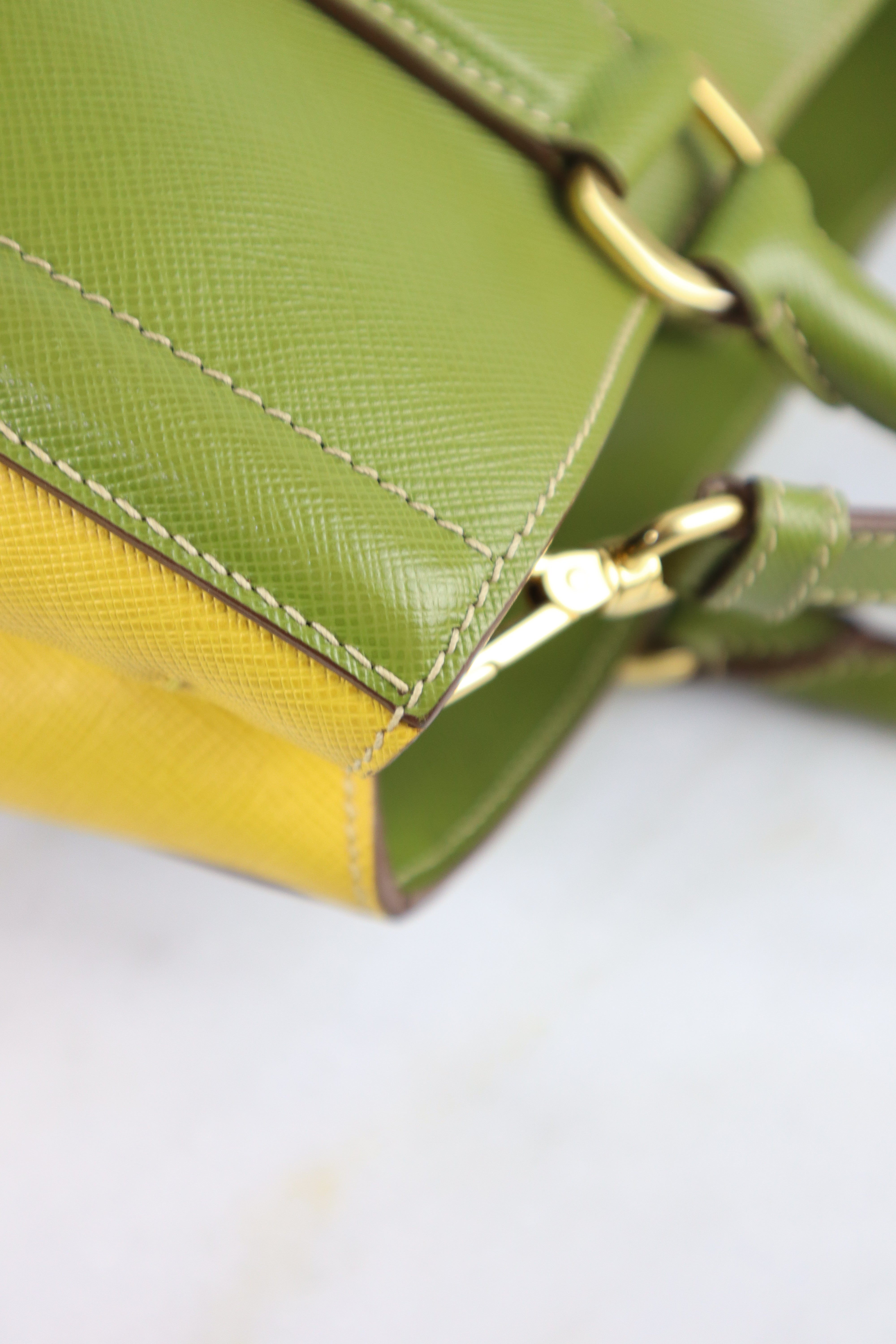Prada Bicolor Tote Bag W/ Strap