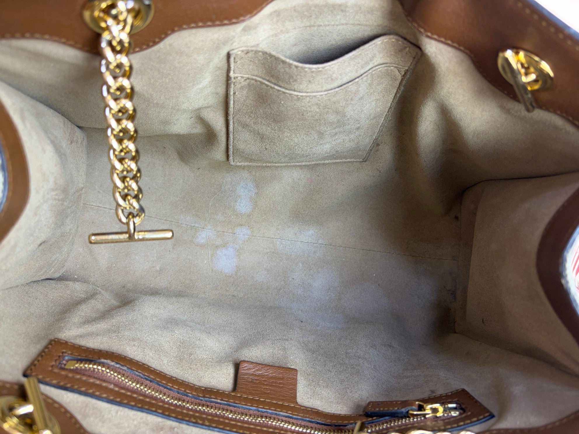 Gucci Brown GG Supreme Monogram Padlock Medium Shoulder Bag