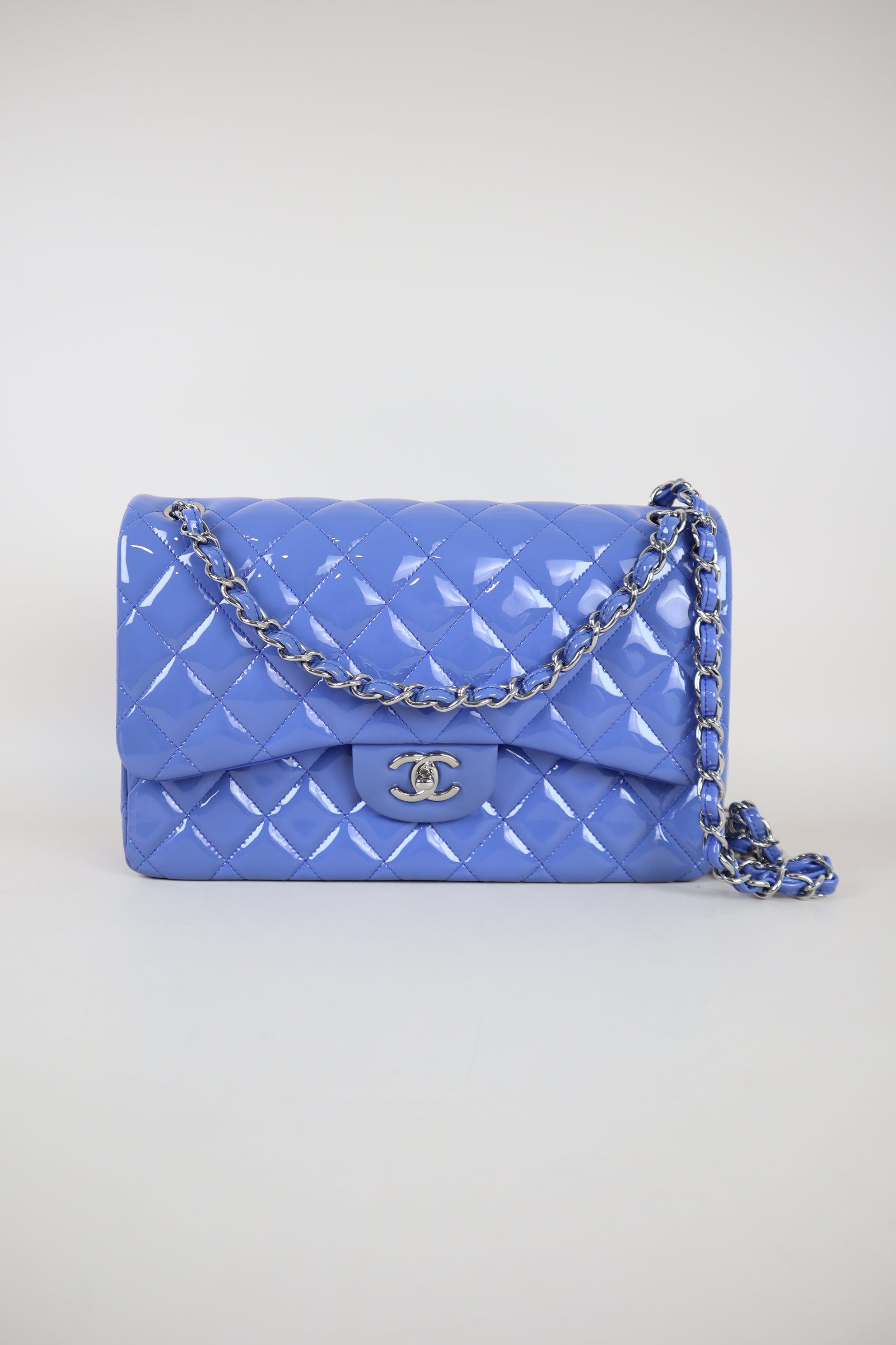 Chanel Baby Blue Jumbo Quilted Classic Double Flap Bag