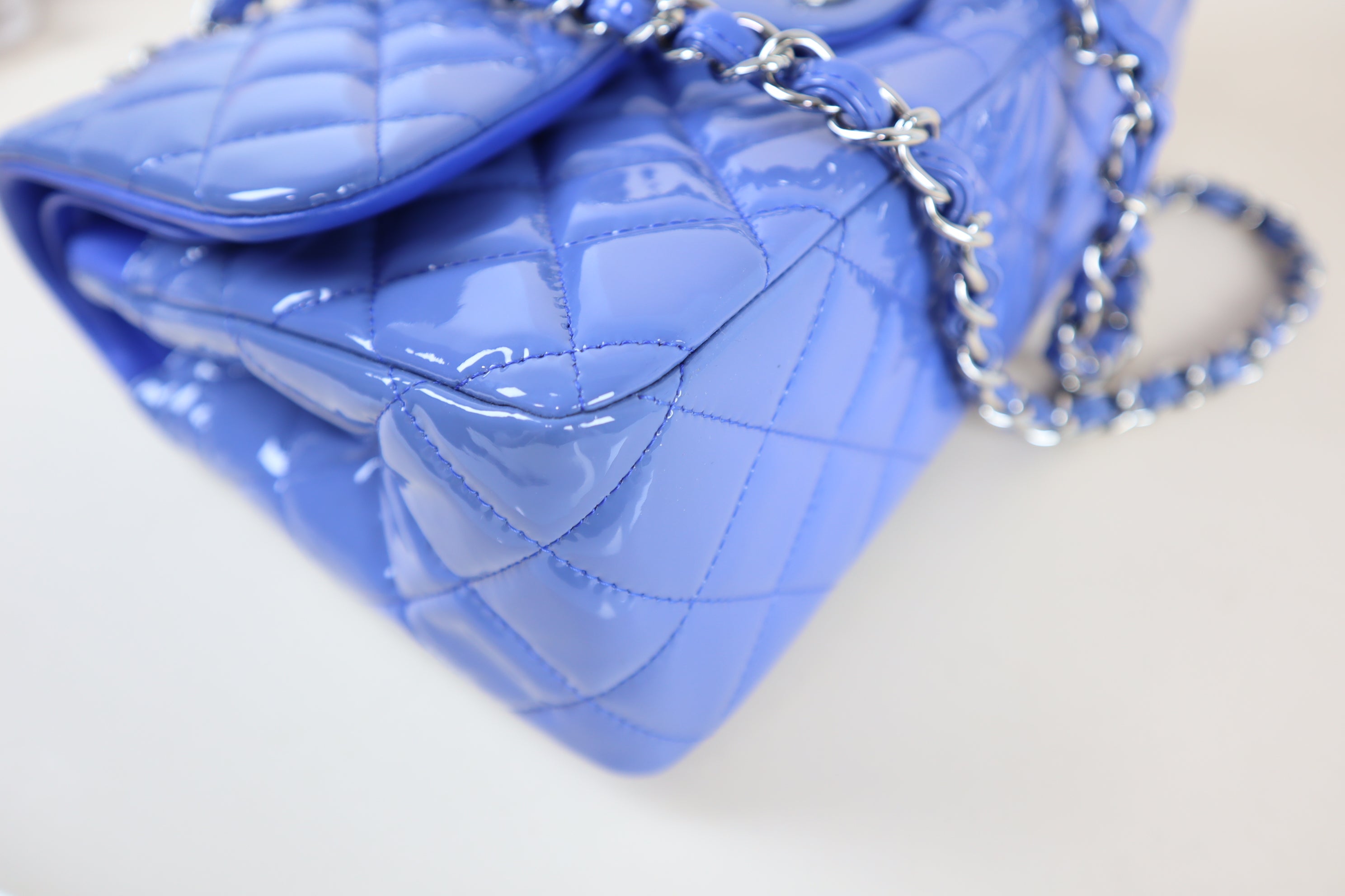 Chanel Baby Blue Jumbo Quilted Classic Double Flap Bag