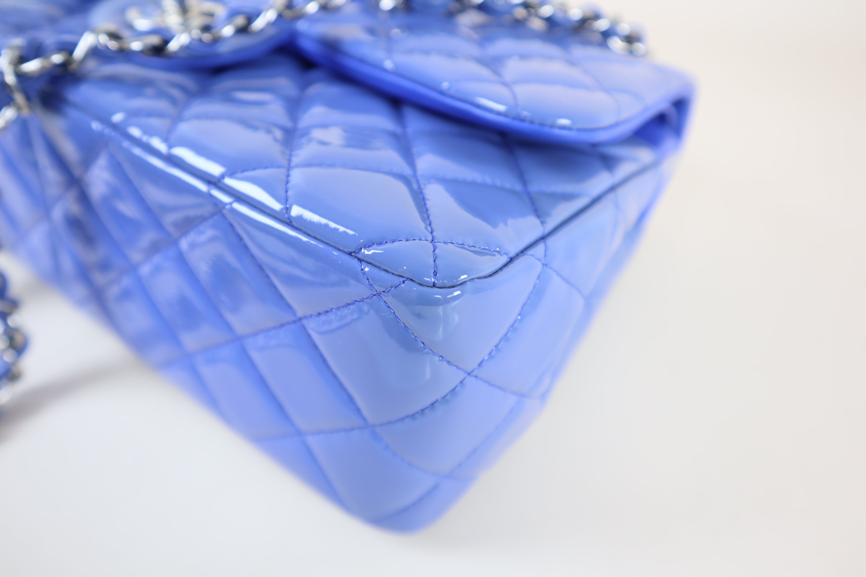 Chanel Baby Blue Jumbo Quilted Classic Double Flap Bag