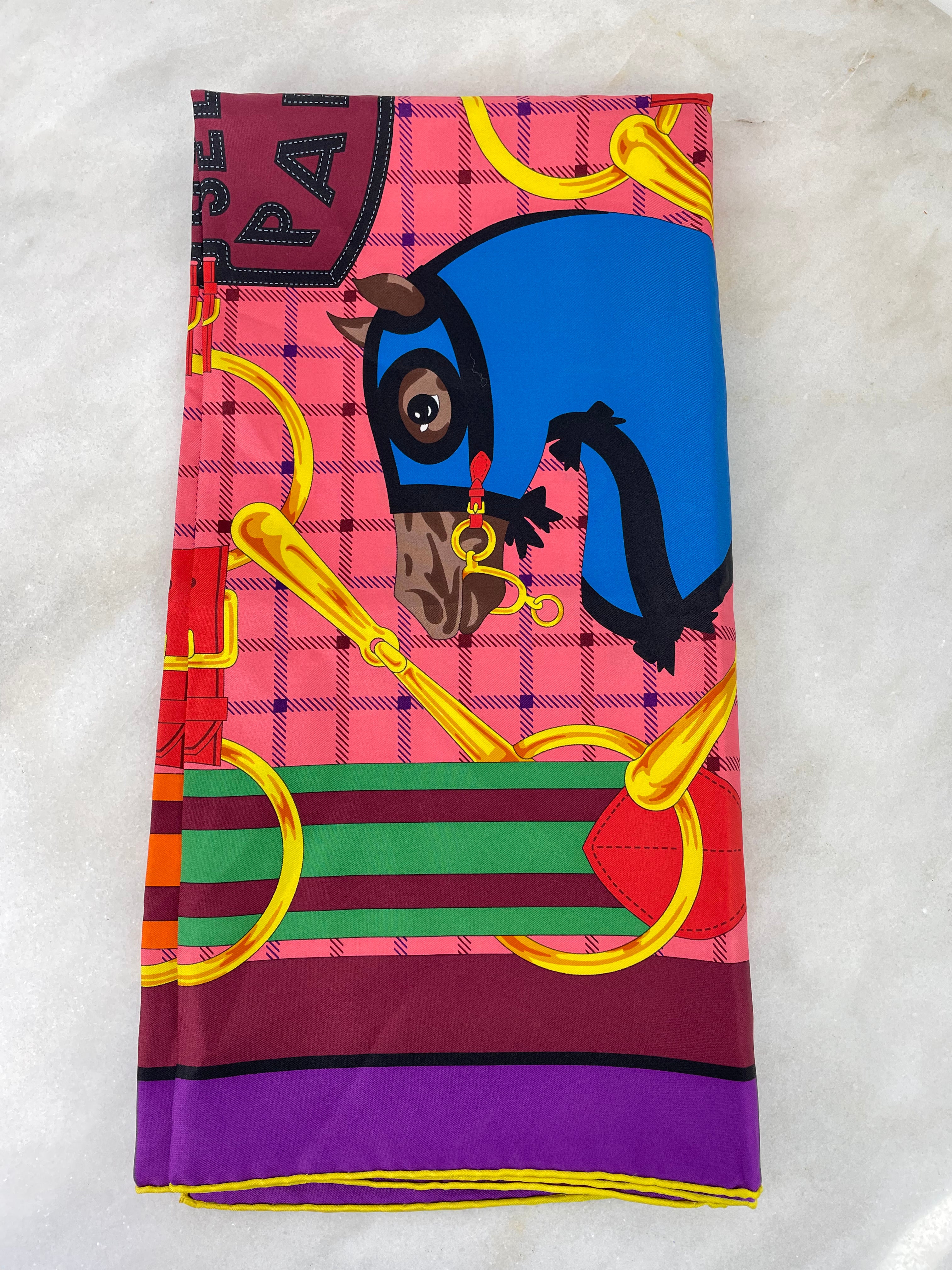 Hermes Multicolor Square Scarf 90