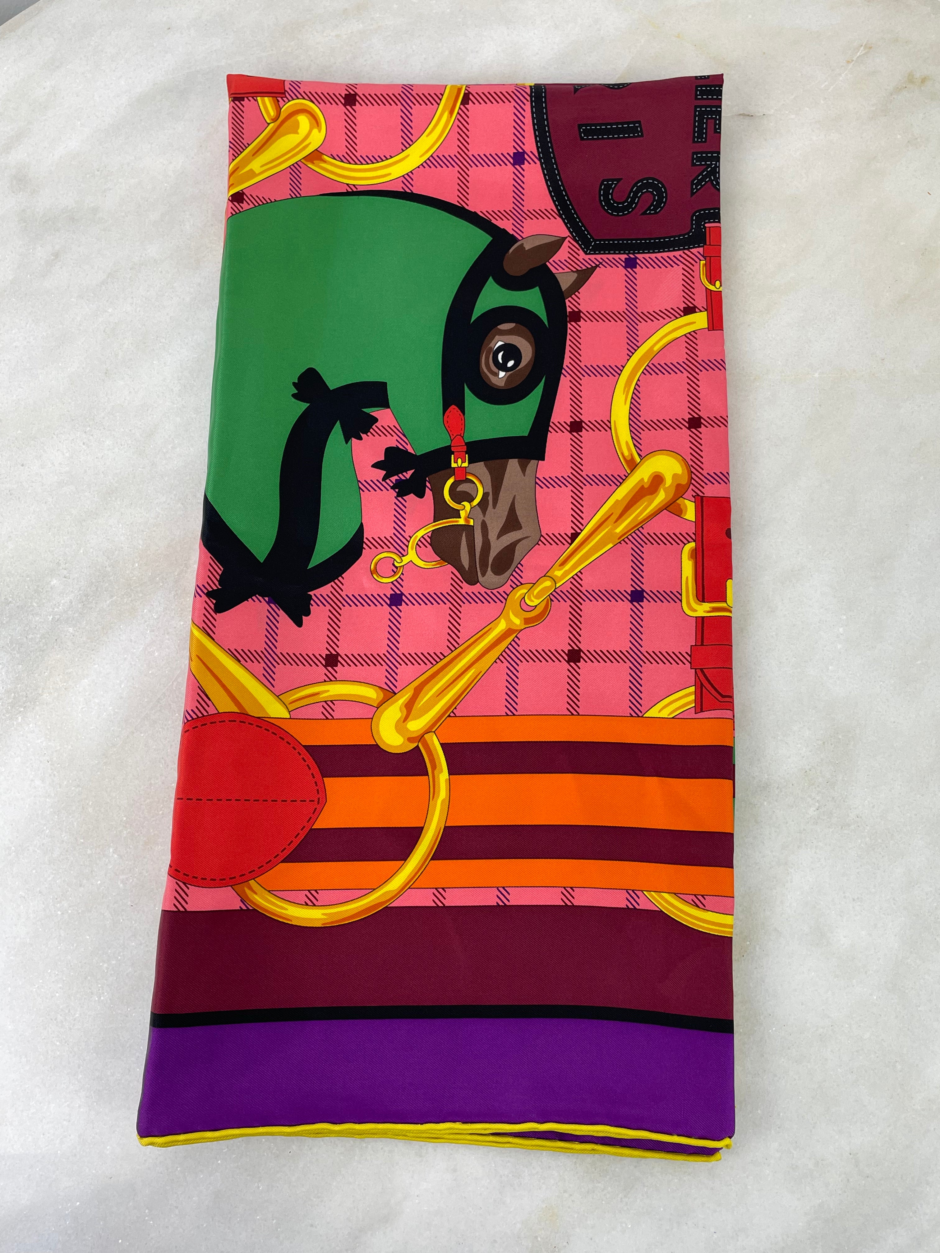 Hermes Multicolor Square Scarf 90