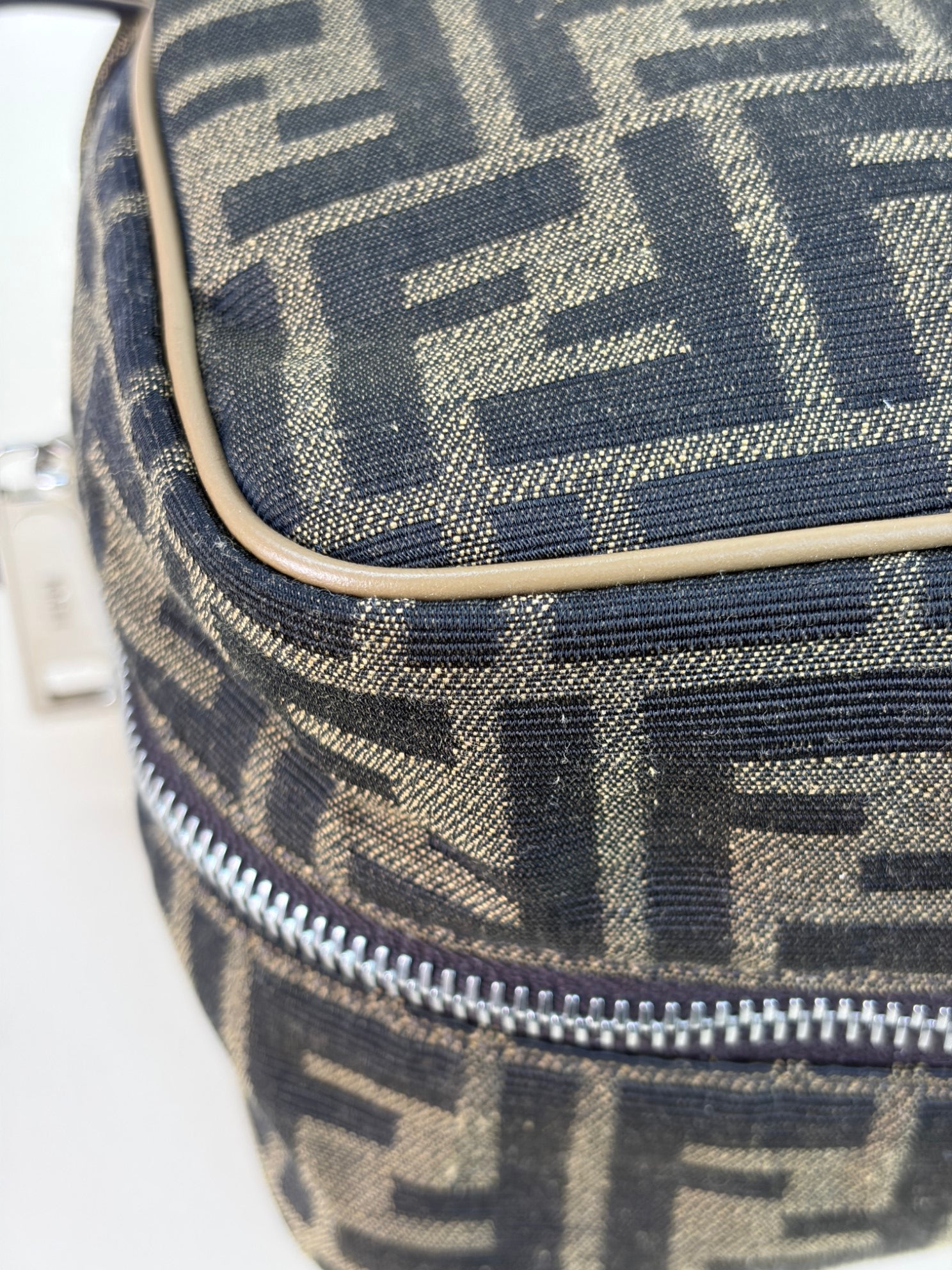 Fendi Bicolor FF Jacquard Fabric Toiletry Case