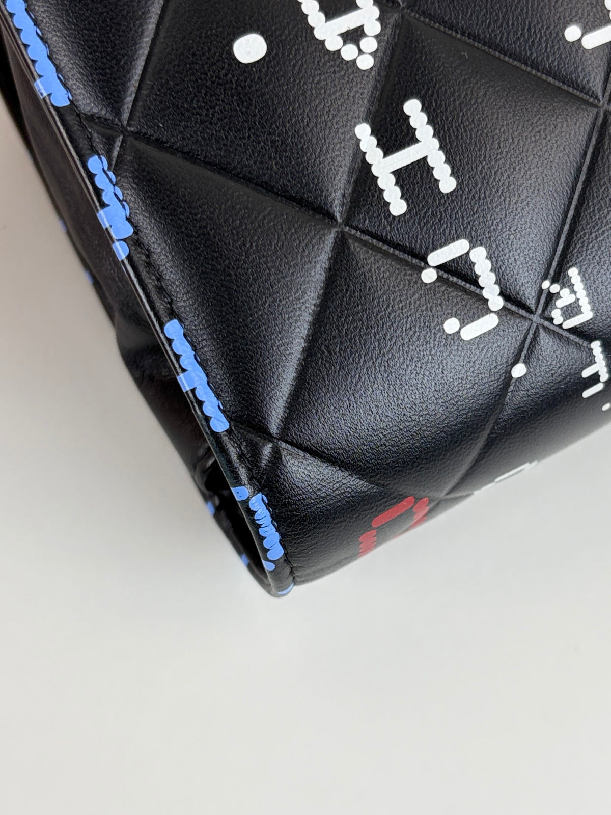 CHANEL black lambskin quilted data center wallet on chain