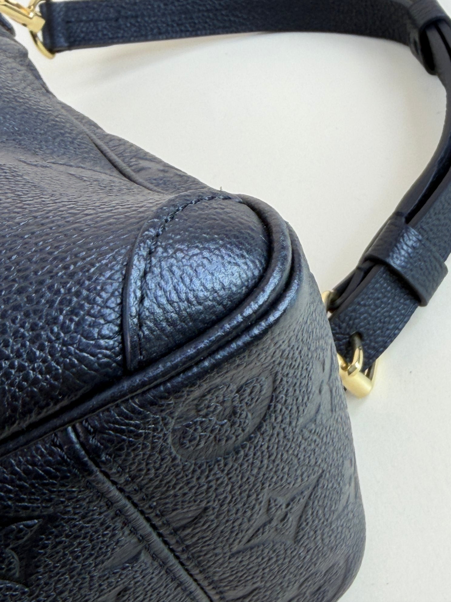 Louis Vuitton Black Monogram Empreinte Trianon MM Top Handle Bag