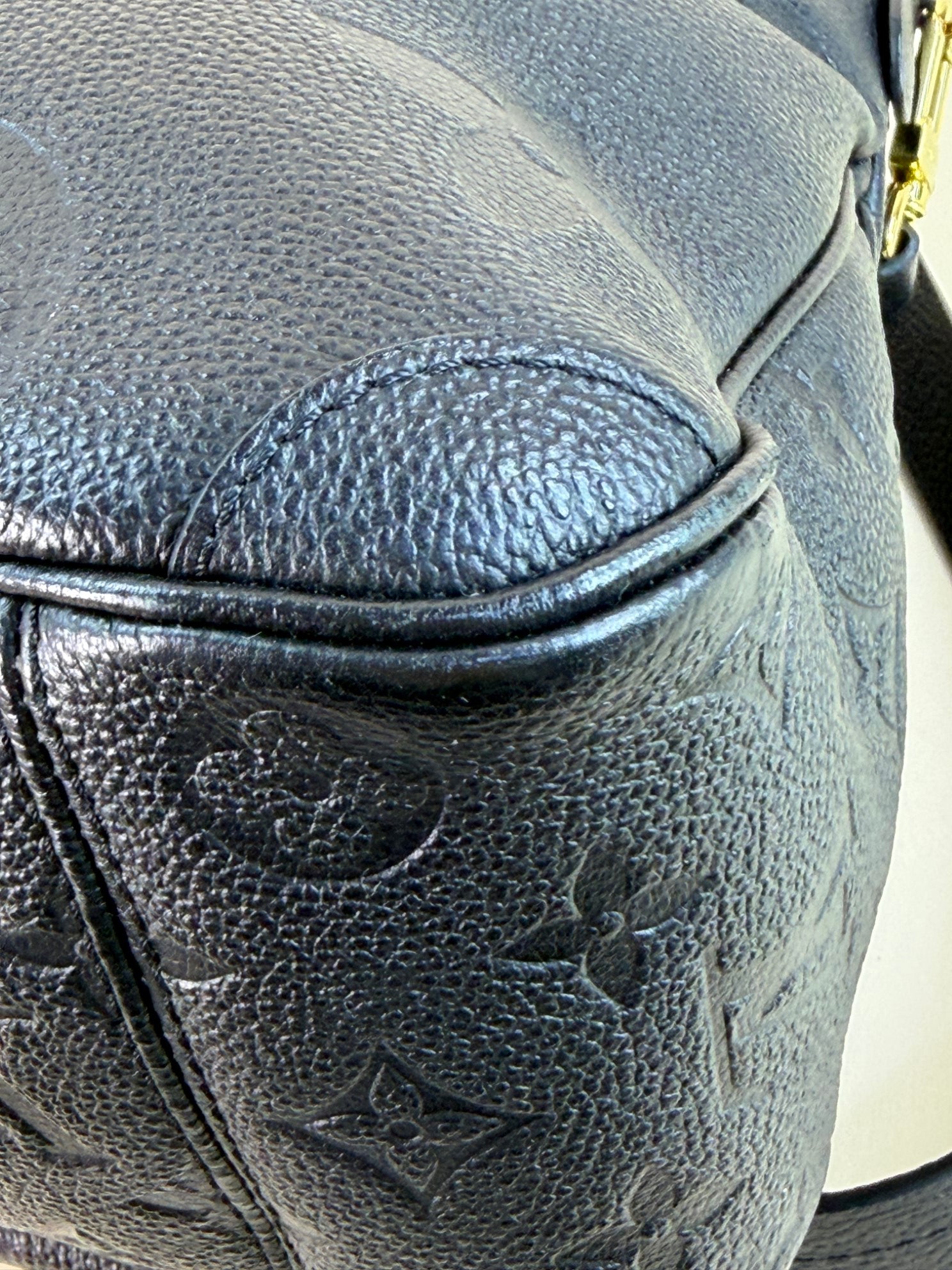 Louis Vuitton Black Monogram Empreinte Trianon MM Top Handle Bag