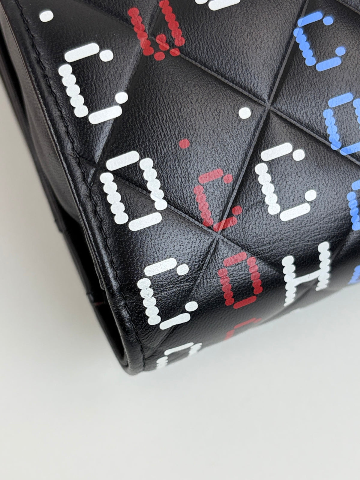 CHANEL black lambskin quilted data center wallet on chain