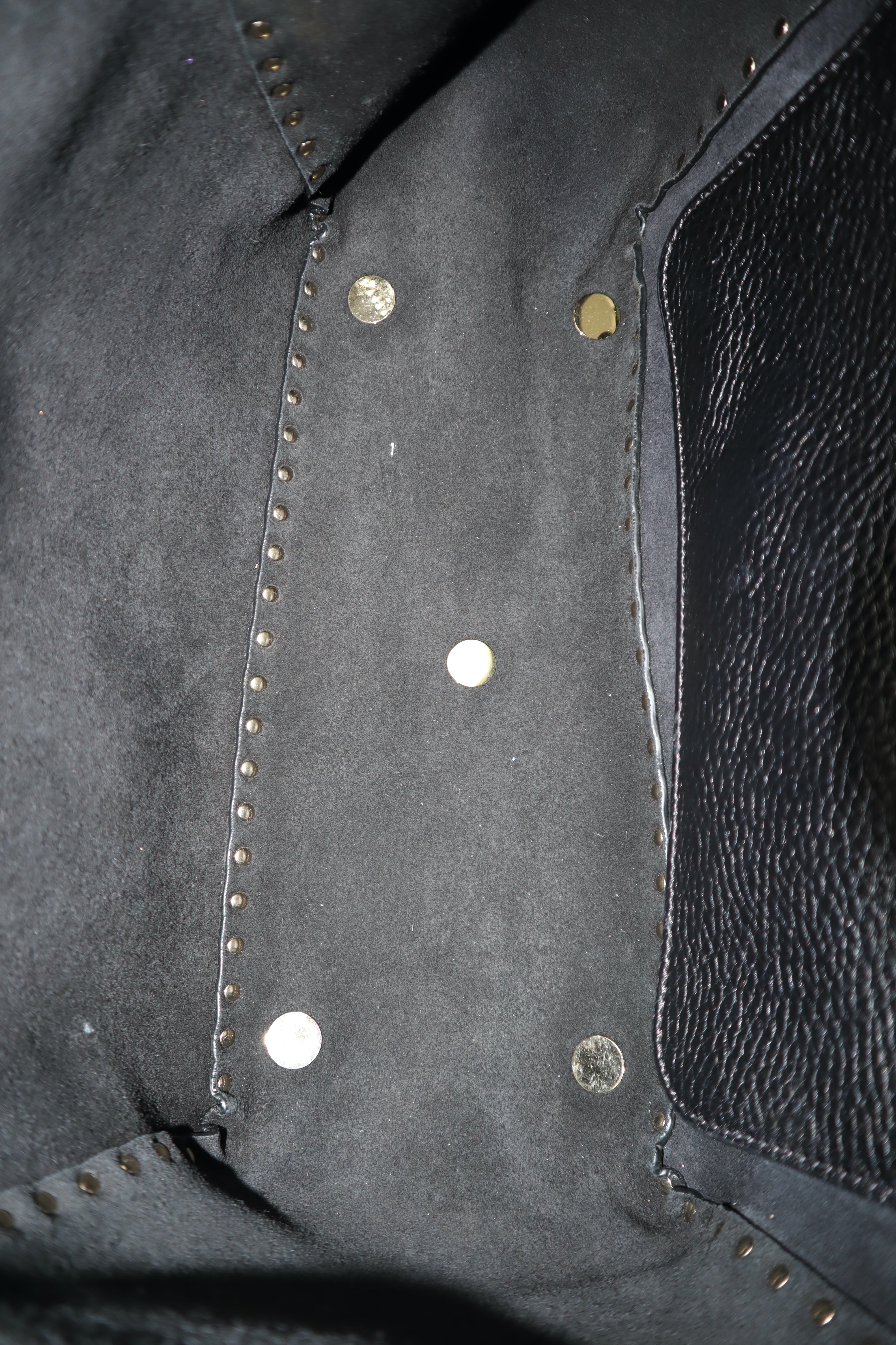 Valentino Black Medium Grainy Studded Shoulder Tote Bag
