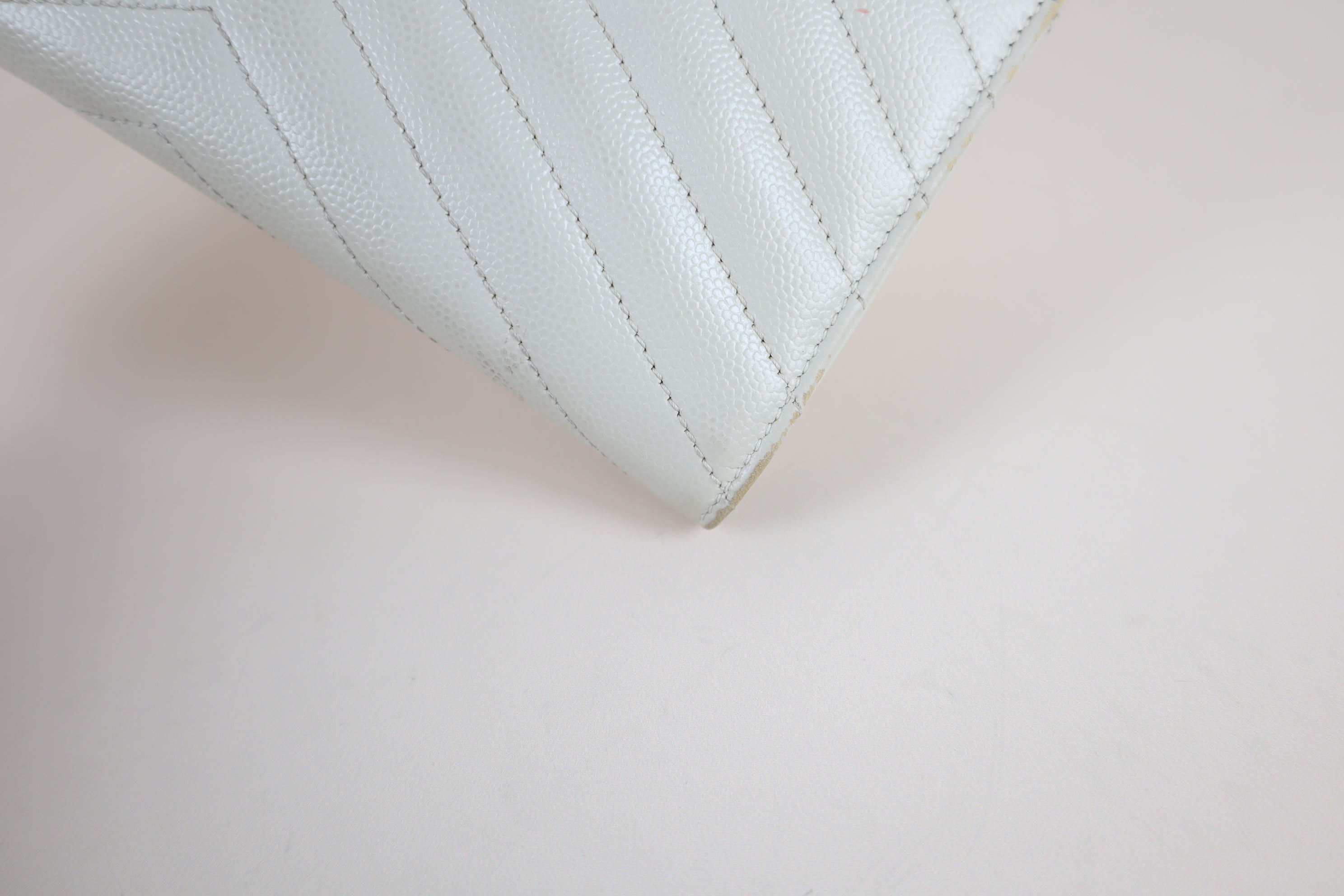 YSL Off White Cassandre Long Wallet
