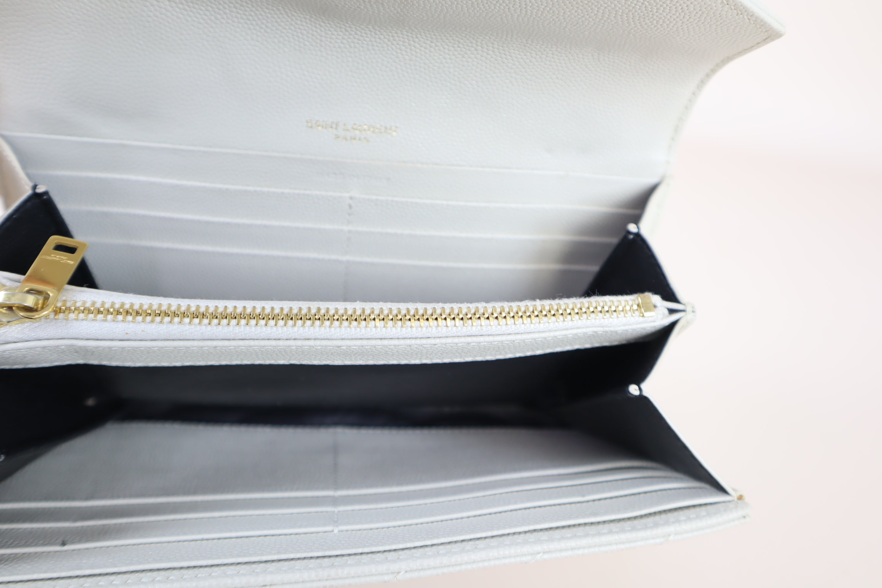 YSL Off White Cassandre Long Wallet