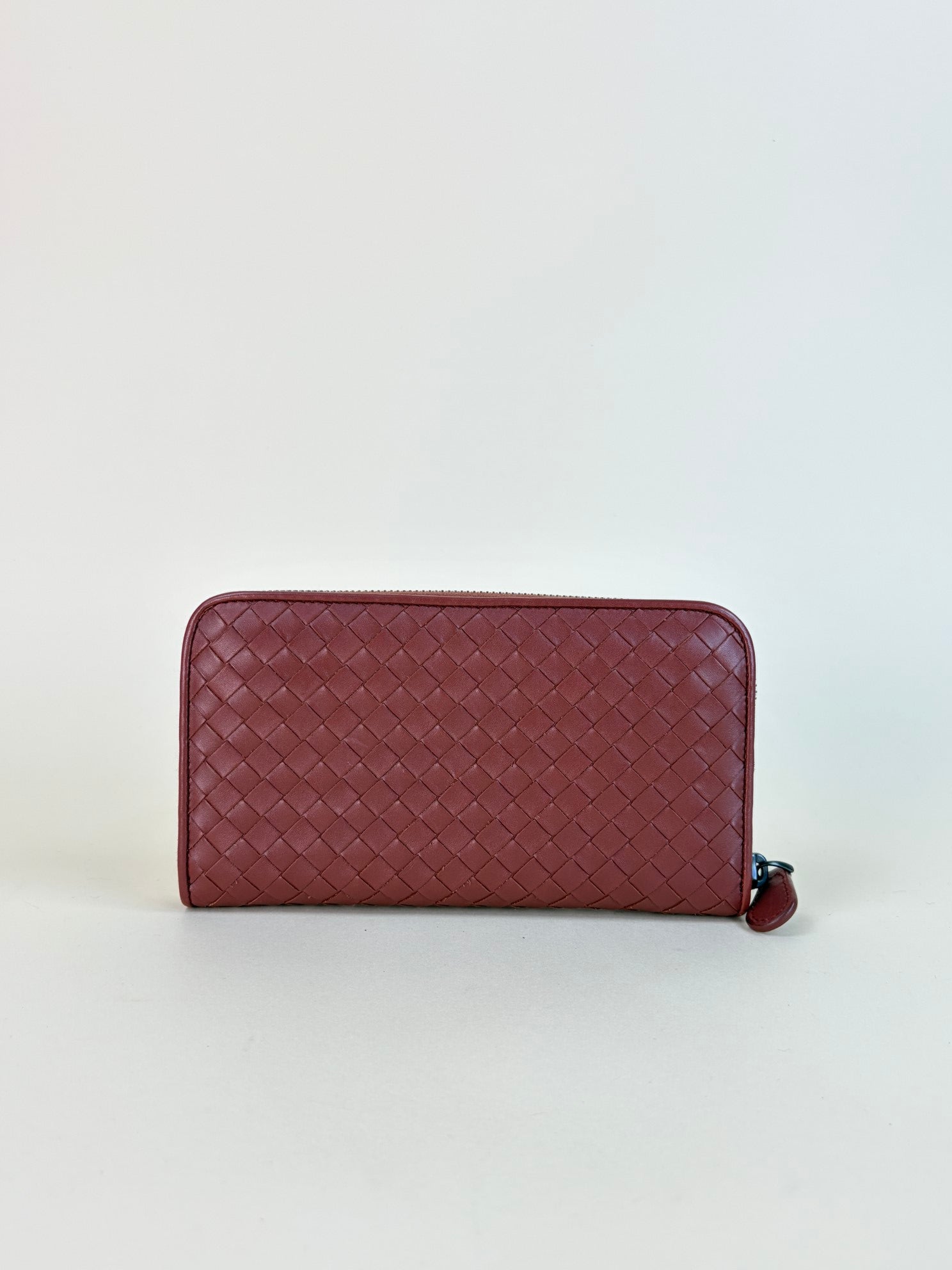 Bottega Veneta Brown Nappa Intrecciato Zip Around Wallet