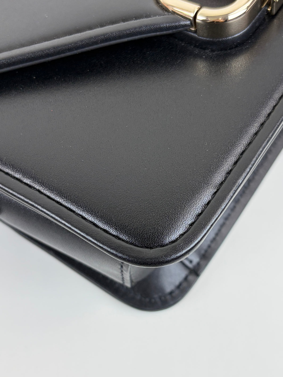 Valentino black leather v logo shoulder bag