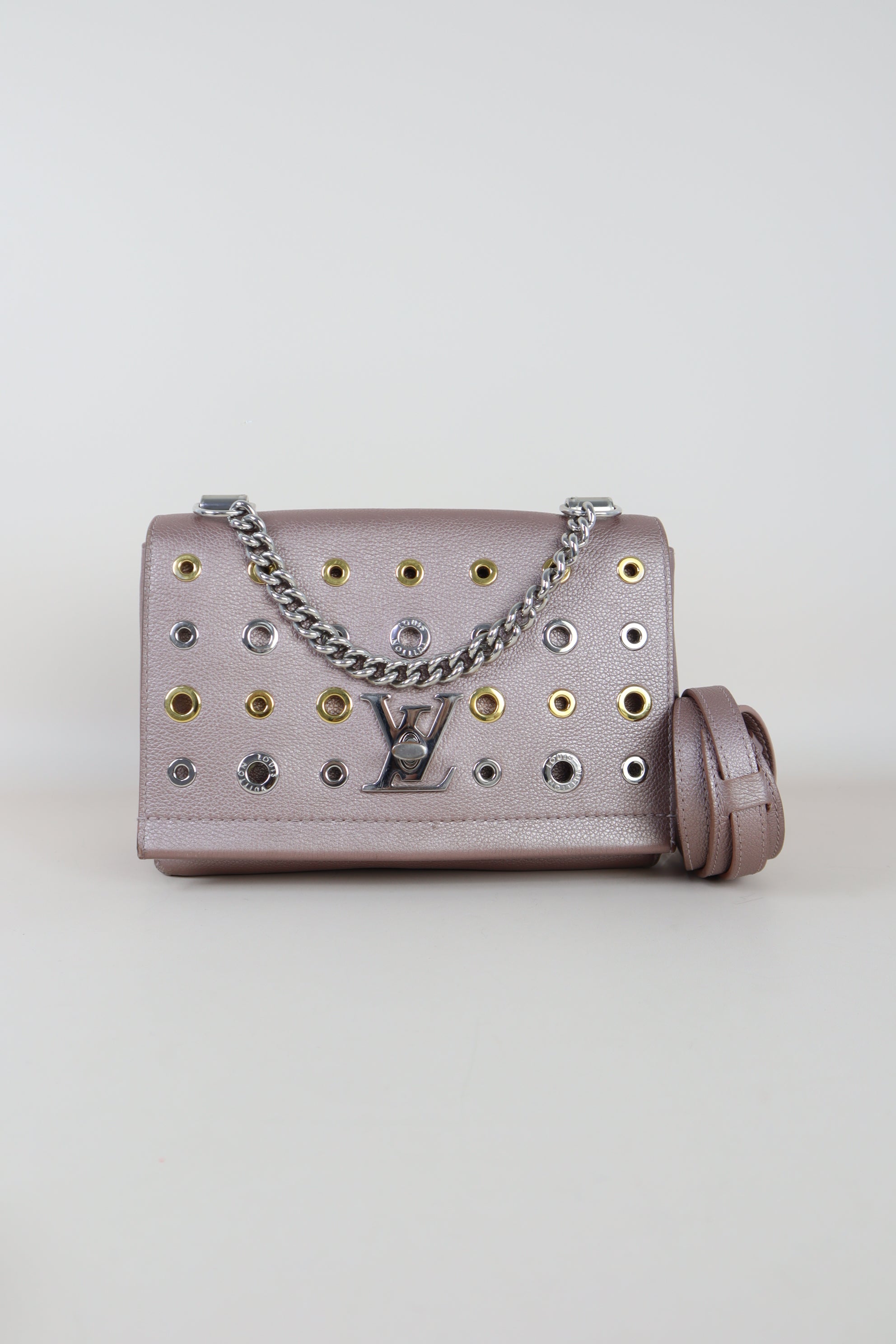 Louis Vuitton Metallic Pink Eyelet Lock Me Bag