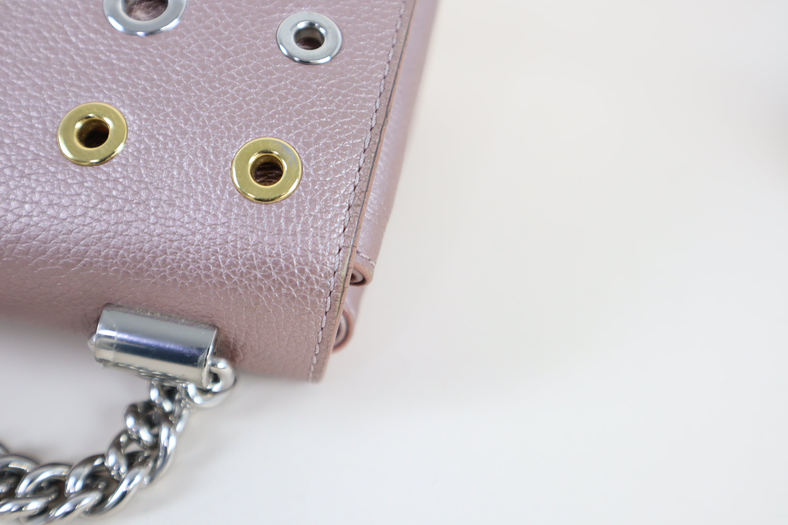 Louis Vuitton Metallic Pink Eyelet Lock Me Bag